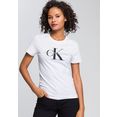 calvin klein shirt met ronde hals core monogram logo regular fit tee met grote ck-logo-print wit