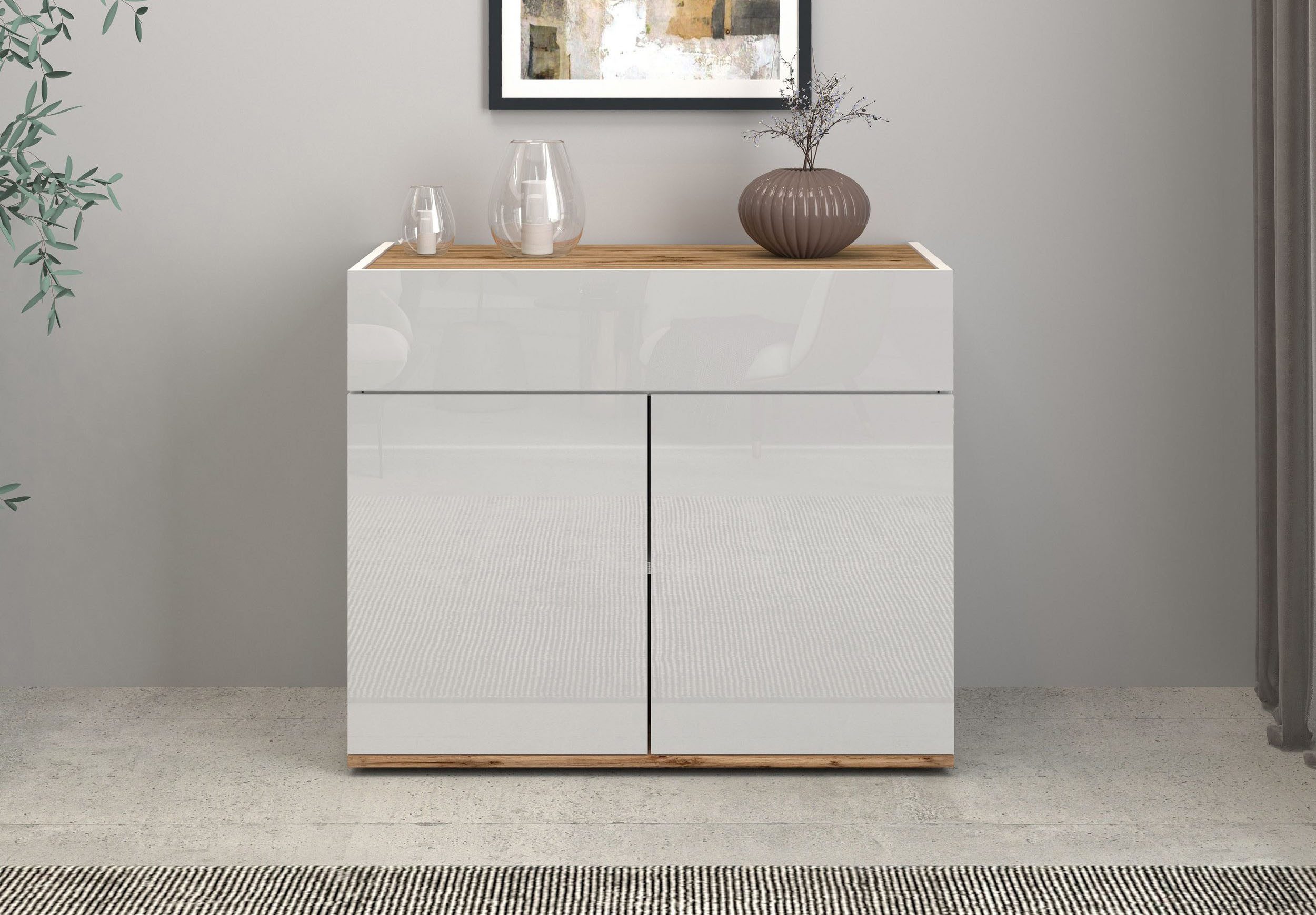 INOSIGN Dressoir Garda, Ladekast, Kast, Buffet 2 deuren, 1 lade, greeploos breedte 80,9 cm