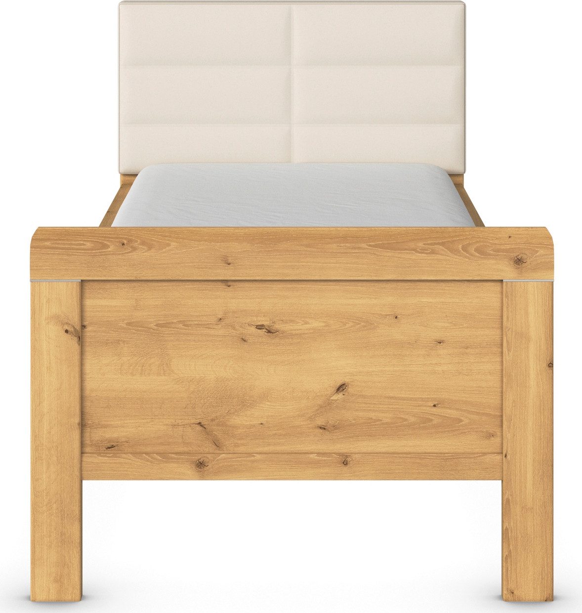rauch Bed Eenpersoons Stollenbed EVELYN in comfortabele hoogte met gestoffeerd hoofdeinde in elegante stijl made in germany