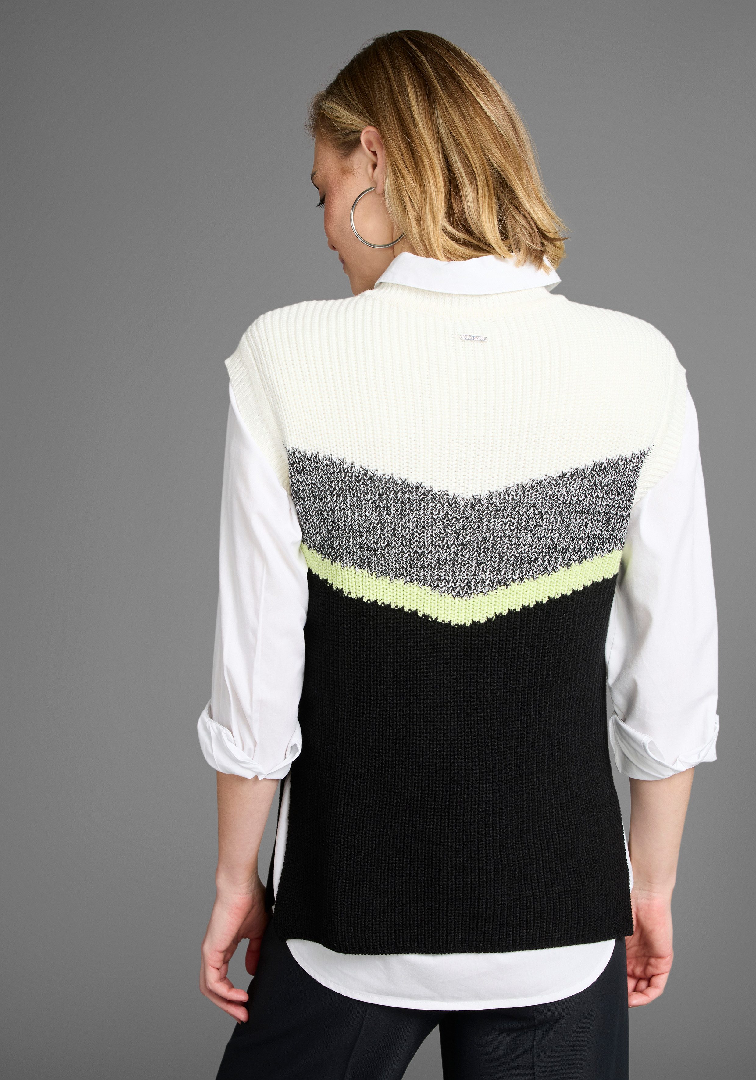 Laura Scott Slip-over met meerkleurig streepdessin