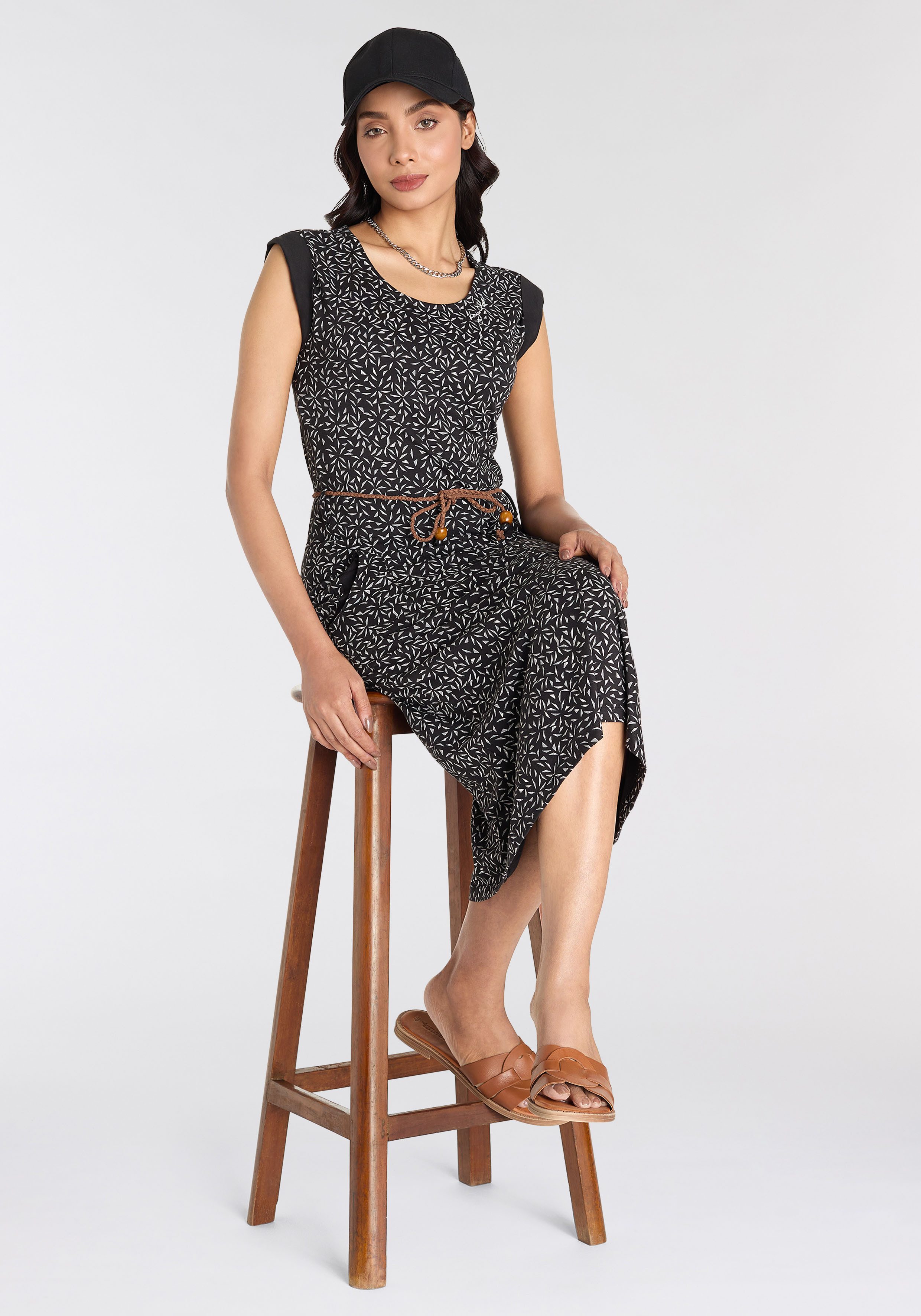 KangaROOS Jerseyjurk met modieuze all-over print (set, Met een afneembare riem)