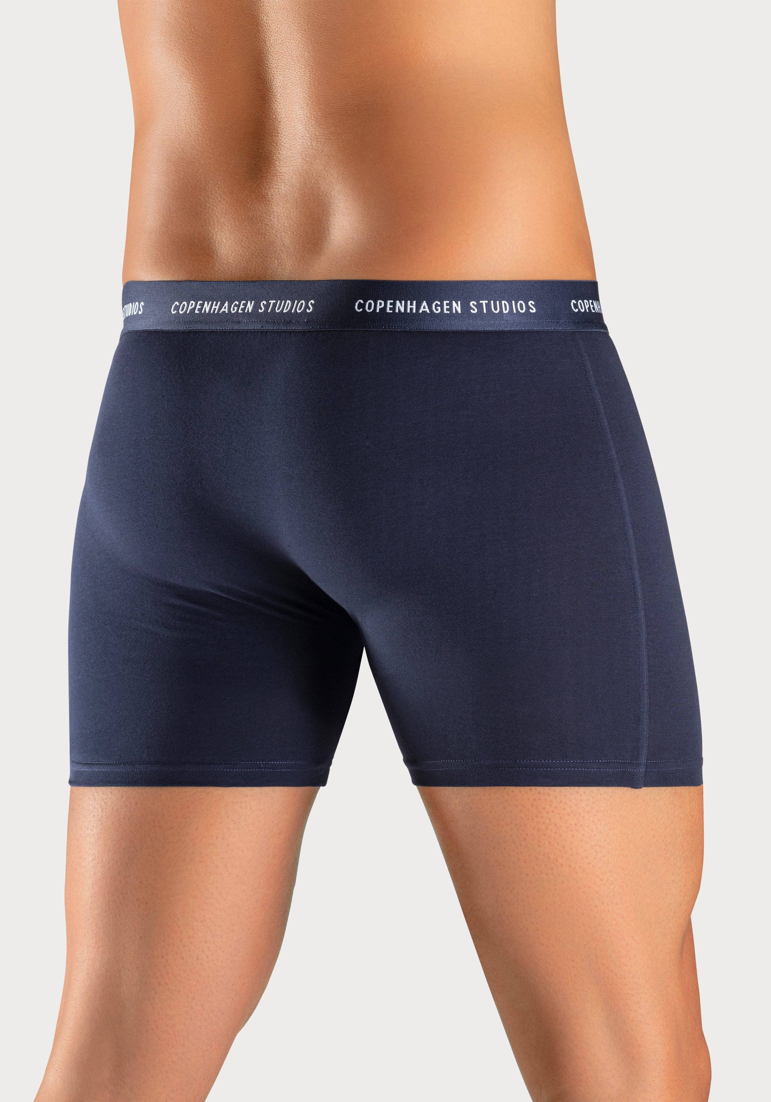 Copenhagen Studios Lange boxershort Boxershorts voor heren met langere pijpen en logo-tailleband (set, 3 stuks)