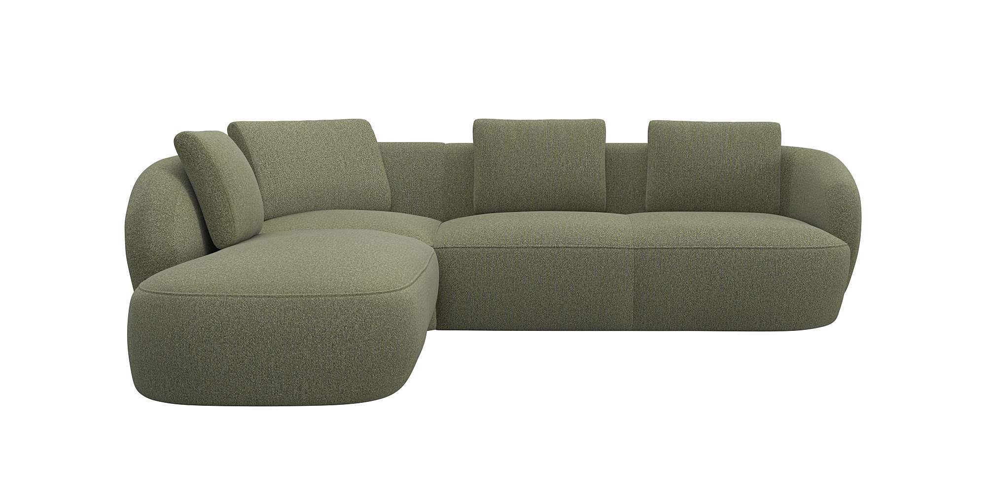 FLEXLUX Hoekbank Torino, rund, L-Form, Sofa-Ecke mit Ottomane