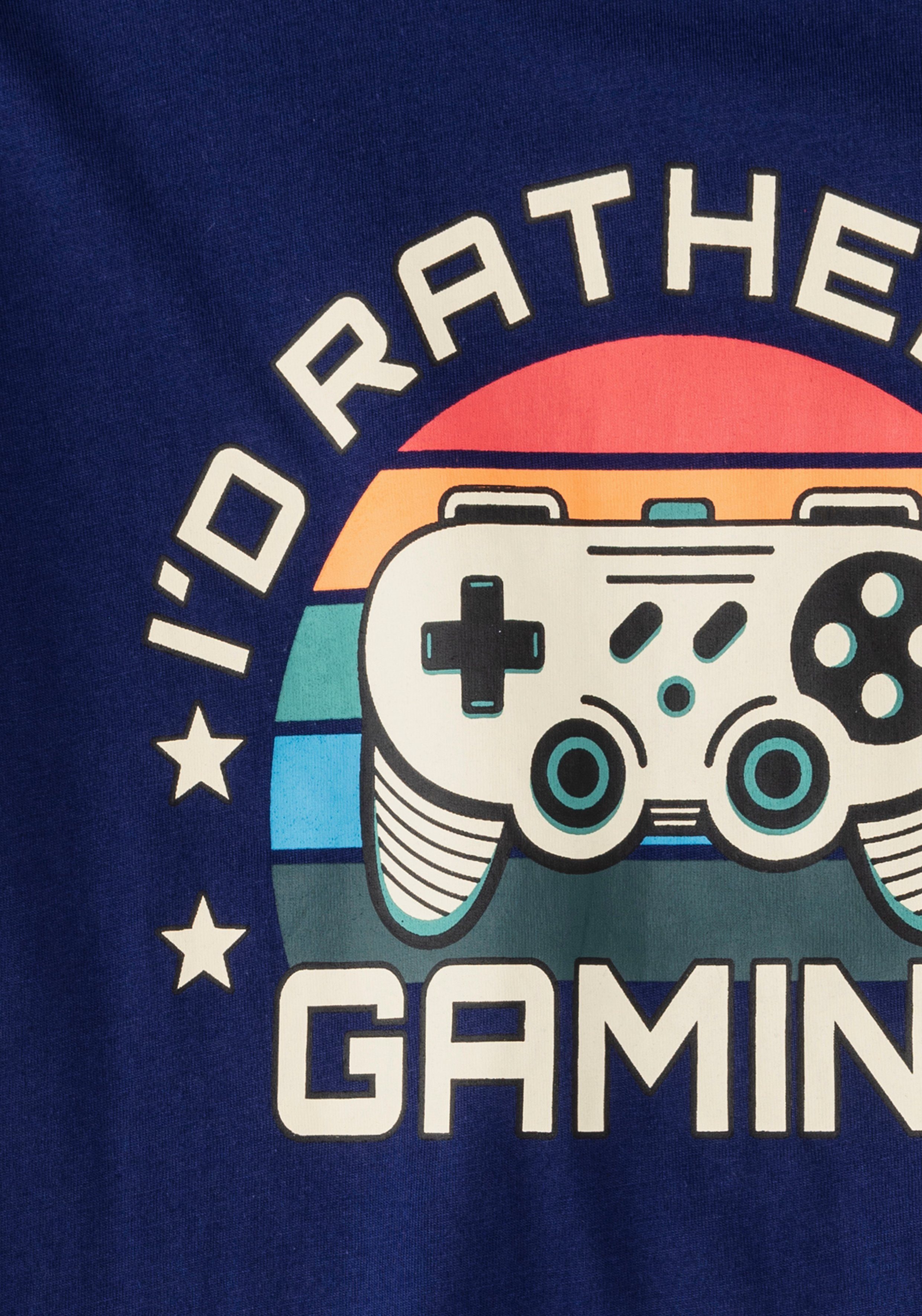 AUTHENTIC LE JOGGER Pyjama Pyjama met grote gaming-print aan de voorkant (set, 2-delig, 1 stuk)