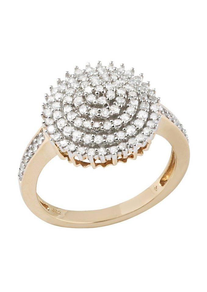 Firetti Diamantring Sieraad cadeau Goud 585 damesring goudring diamant bloem
