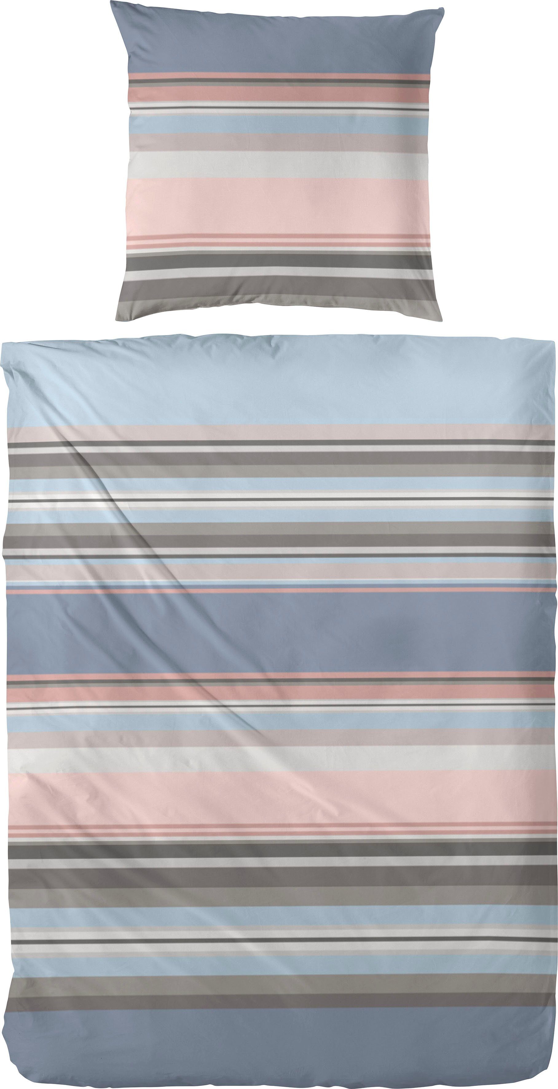 Primera Overtrekset Cleanstripe met herfstachtige kleuren, van chic flanel (2-delig) dekbedovertrekken maat 1x 135x200 cm multicolor