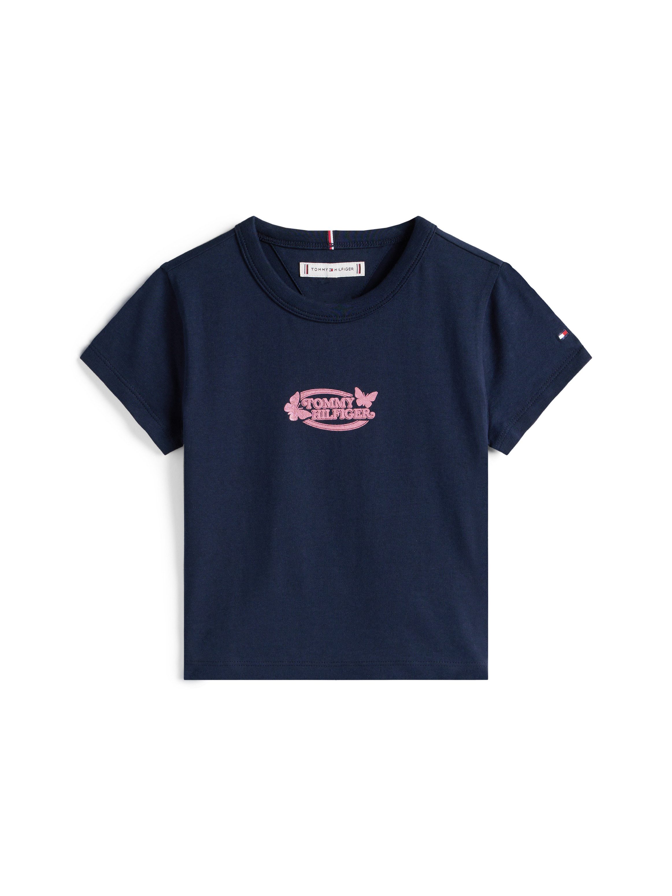 Tommy Hilfiger T-shirt BUTTERFLY GRAPHIC TEE SS voor kinderen tot 16 jaar, met glanzende print