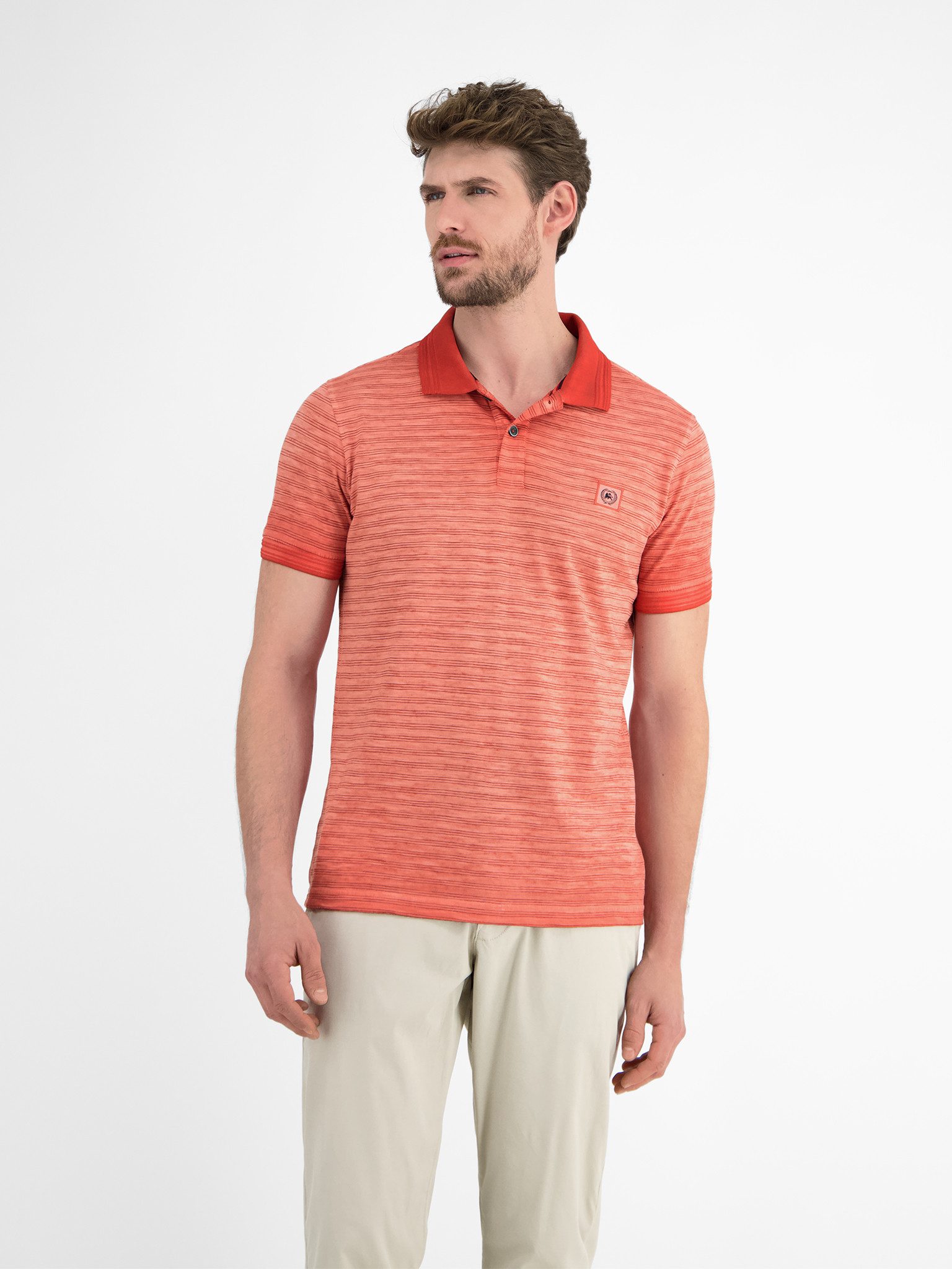 Lerros Poloshirt met geborduurd logo heren poloshirts maat XL rood