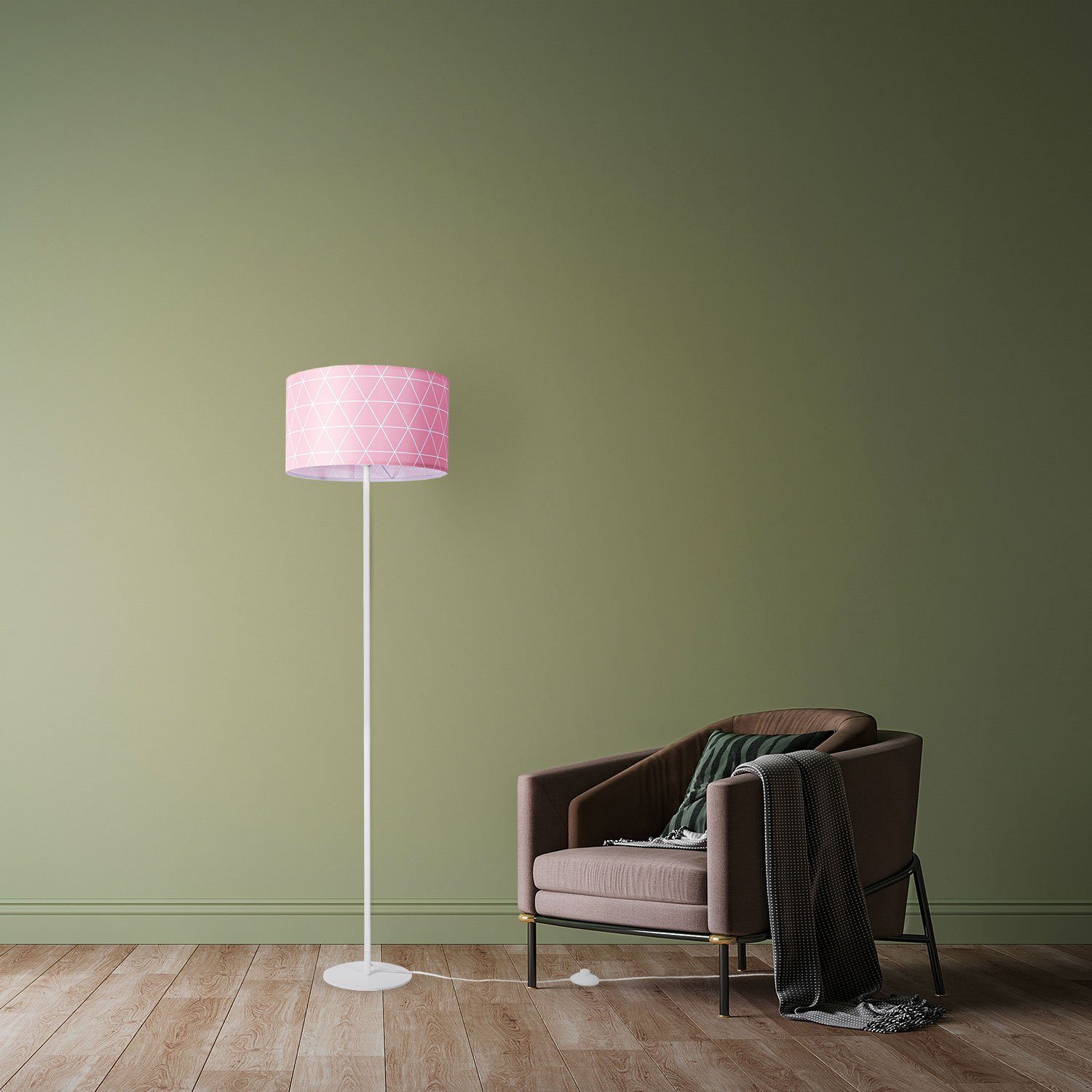 Paco Home Staande lamp Stella 401 Vloerlamp woonkamer slaapkamer E27 Scandi roze grijs blauw decoratie