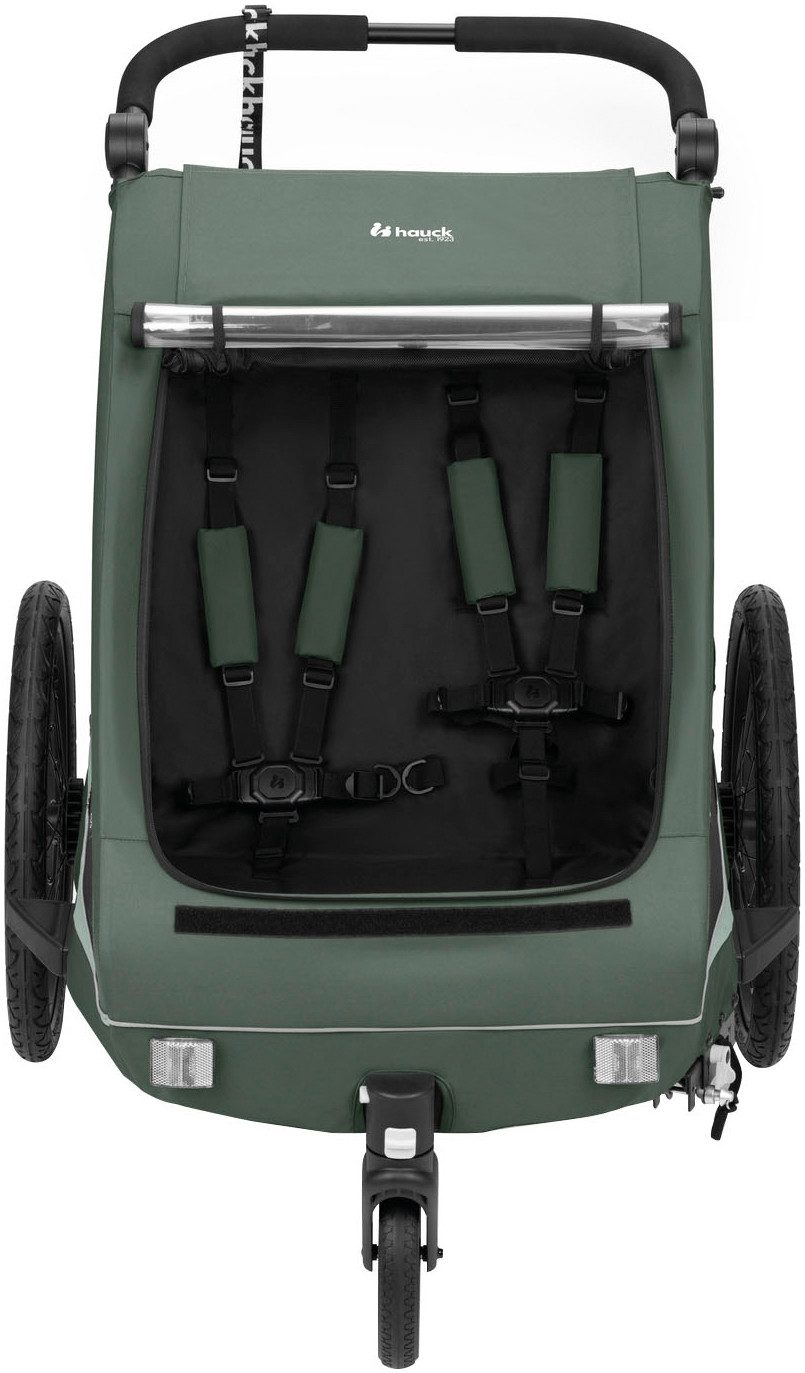 Hauck Kinderen fiets aanhanger 2in1 Bike Trailer und Buggy Dryk Duo Plus, dark green
