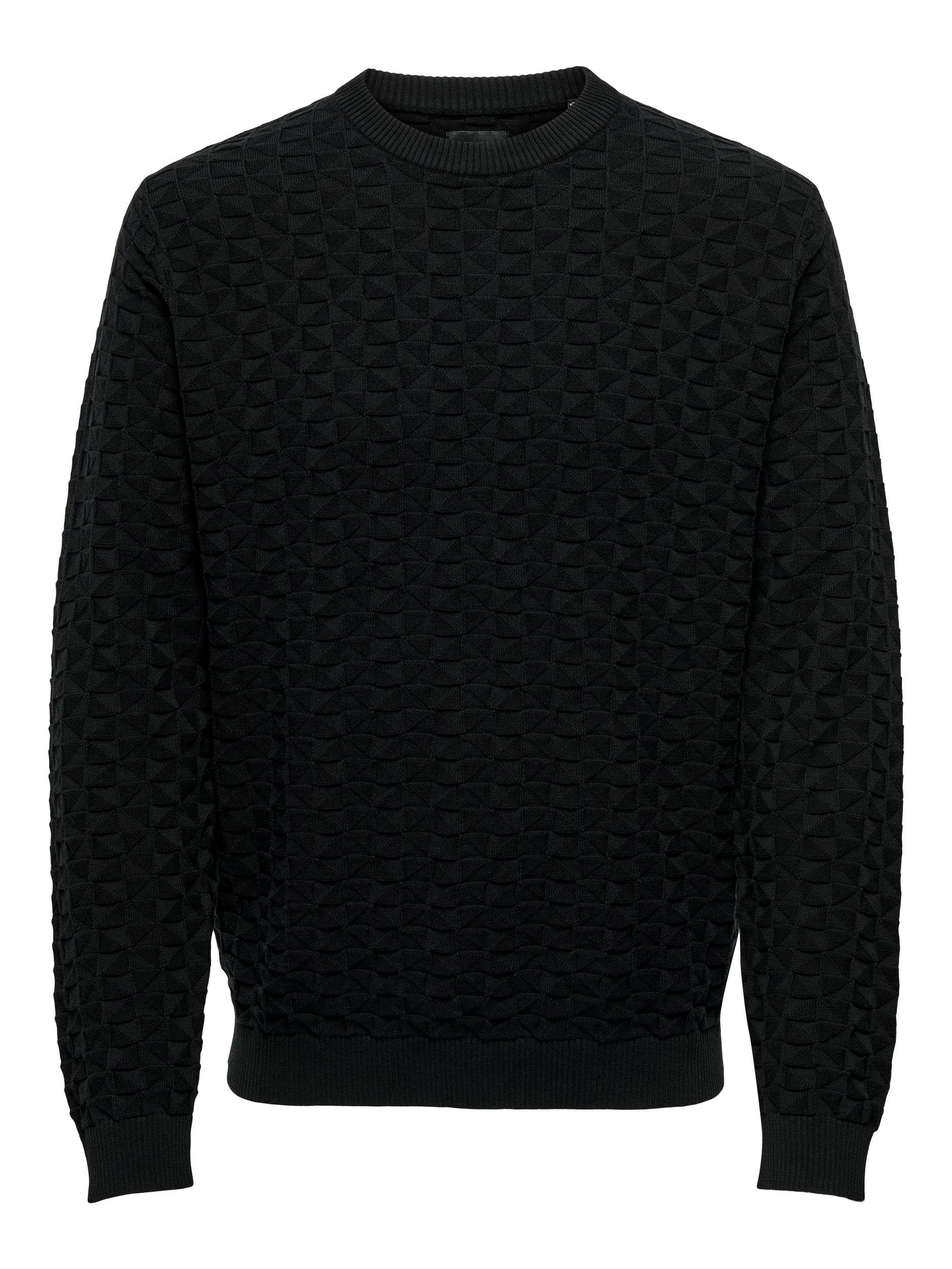 ONLY & SONS Trui met ronde hals ONSKALLE REG 12 STRUC CREW KNIT NOOS
