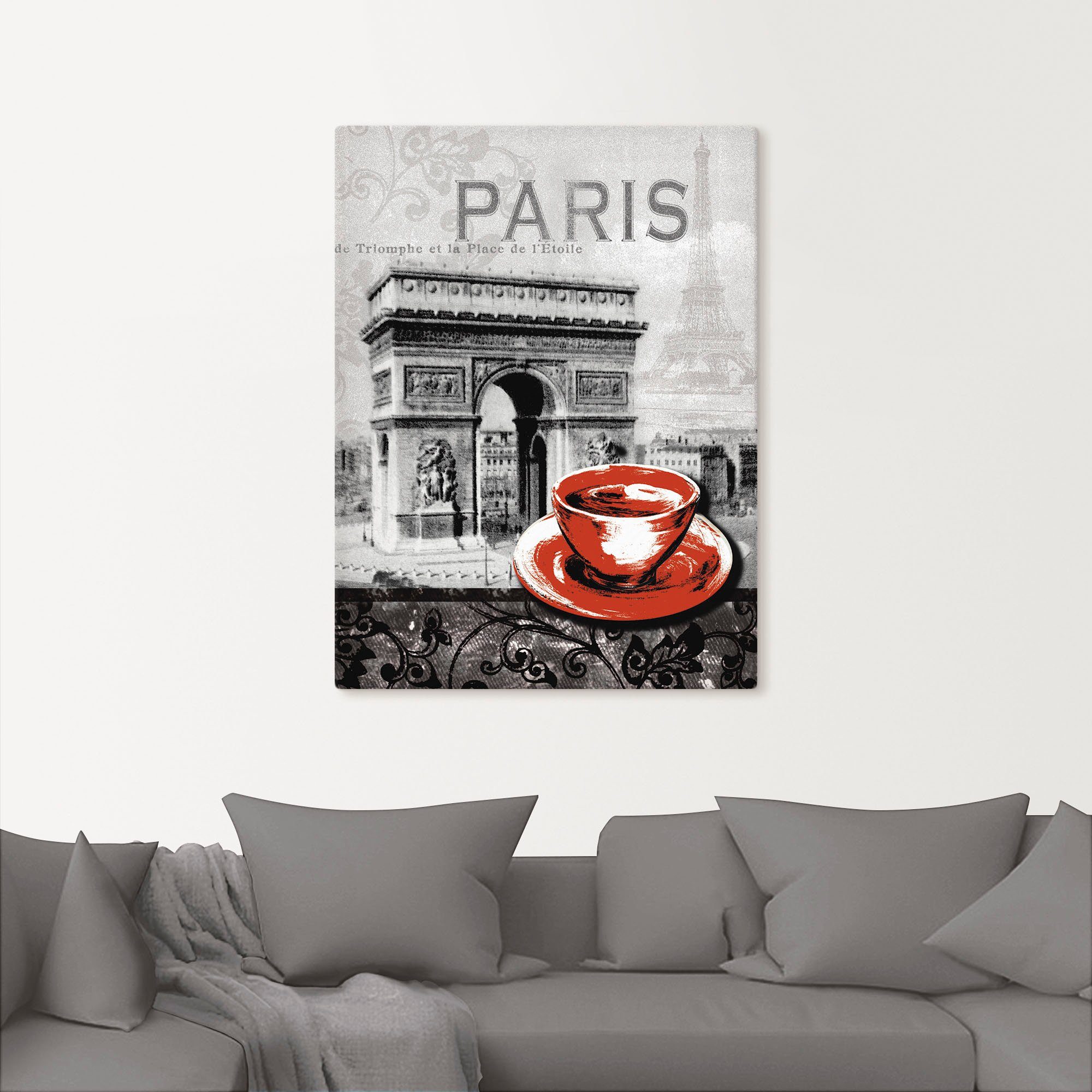 Artland Artprint Parijs - Café au lait als artprint van aluminium, artprint voor buiten, artprint op linnen, poster, muursticker