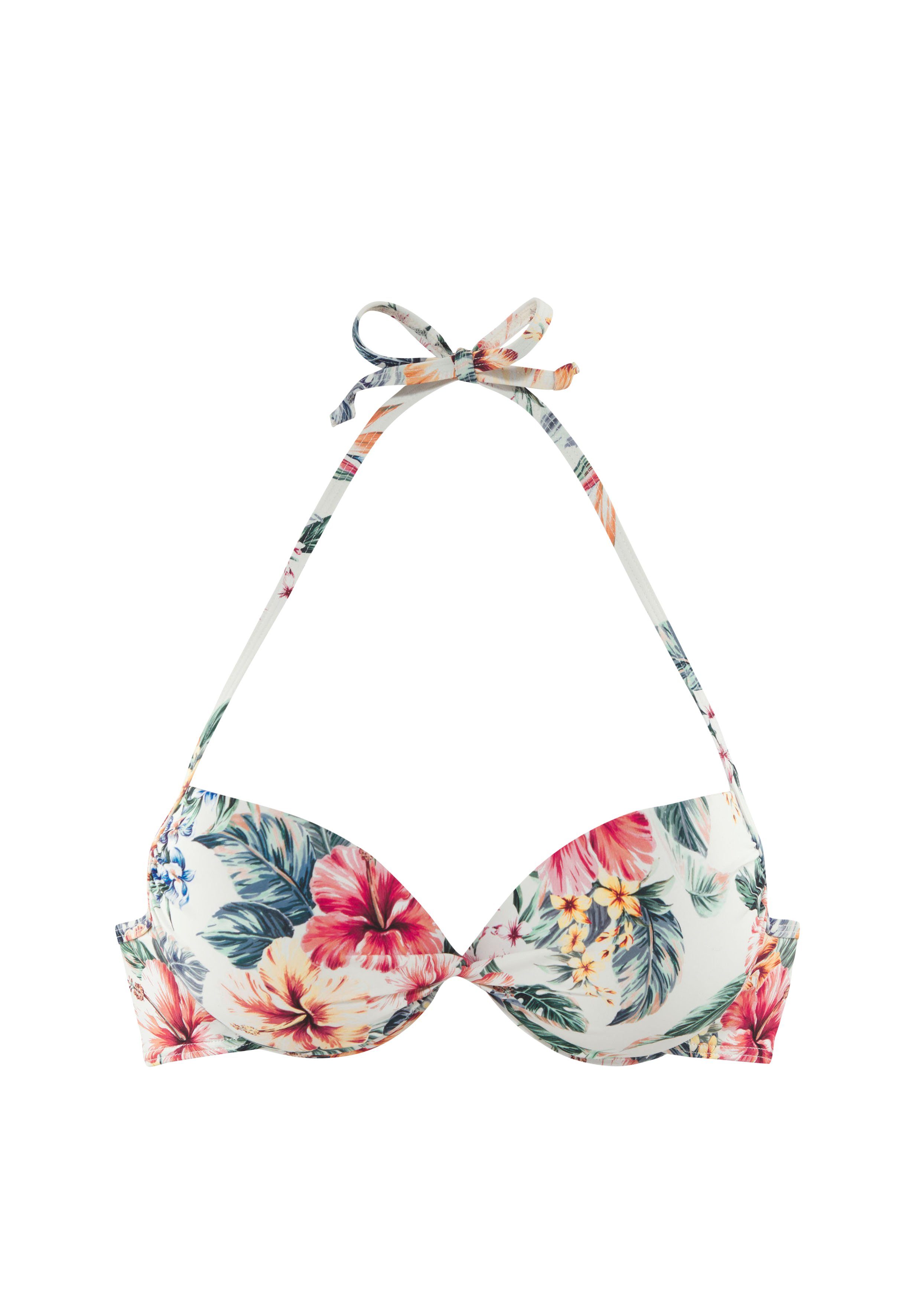 Lascana Push-upbikinitop Salsa met mooie bloemenprint