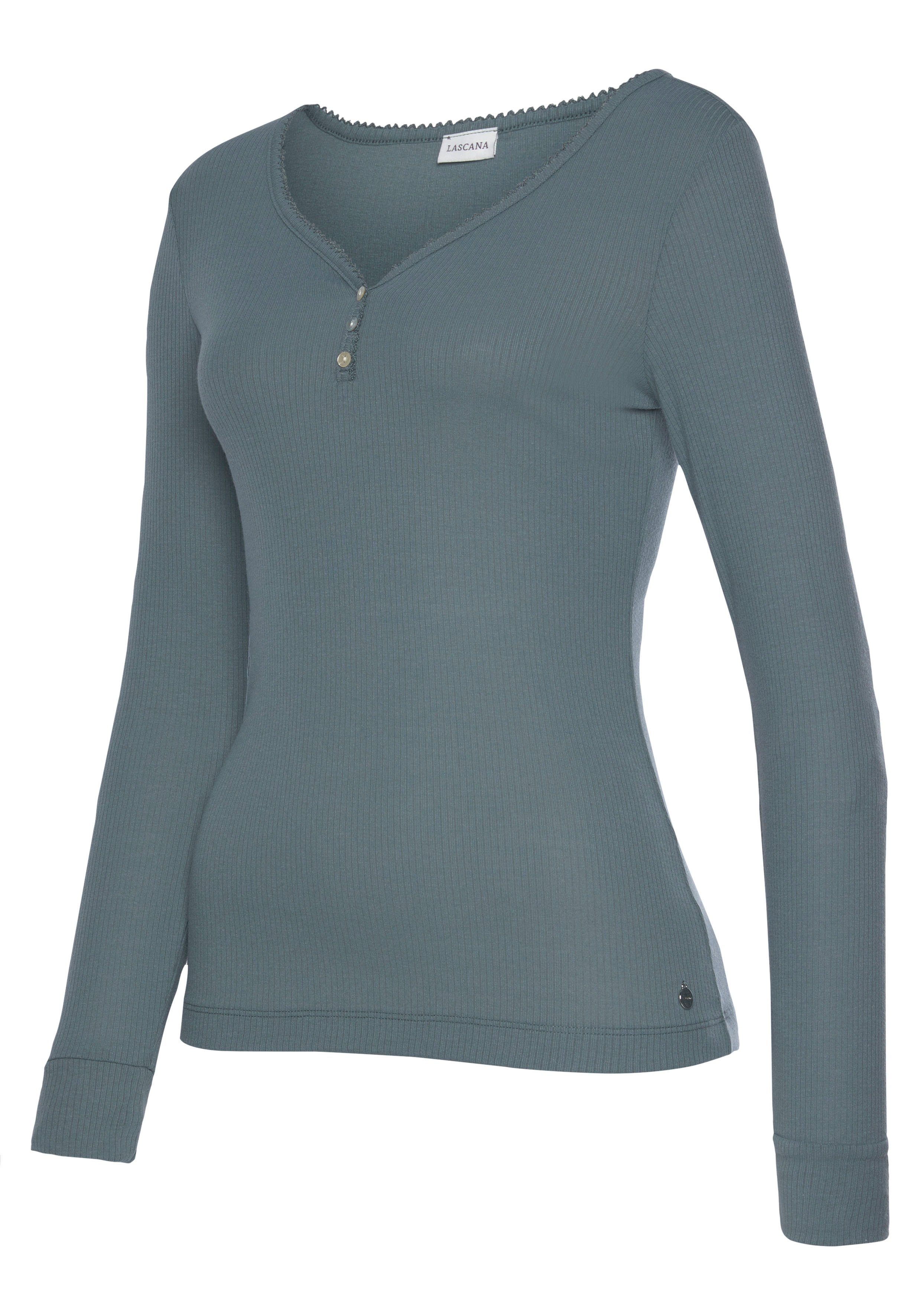 Lascana Pyjama top van ribbreisel