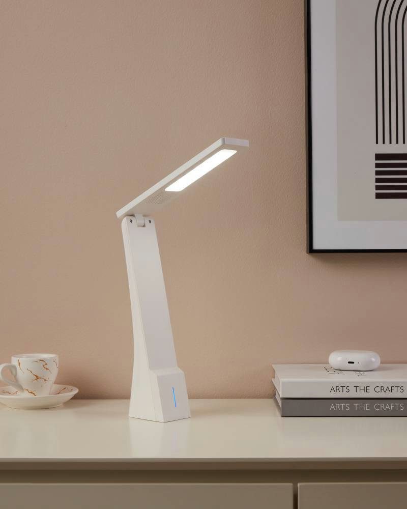 EGLO Tafellamp LA SECA LED tafellamp, wit, touchsensor, dimbaar, USB Tafellamp met touch, dimbaar, bureaulamp, led-bureaulamp