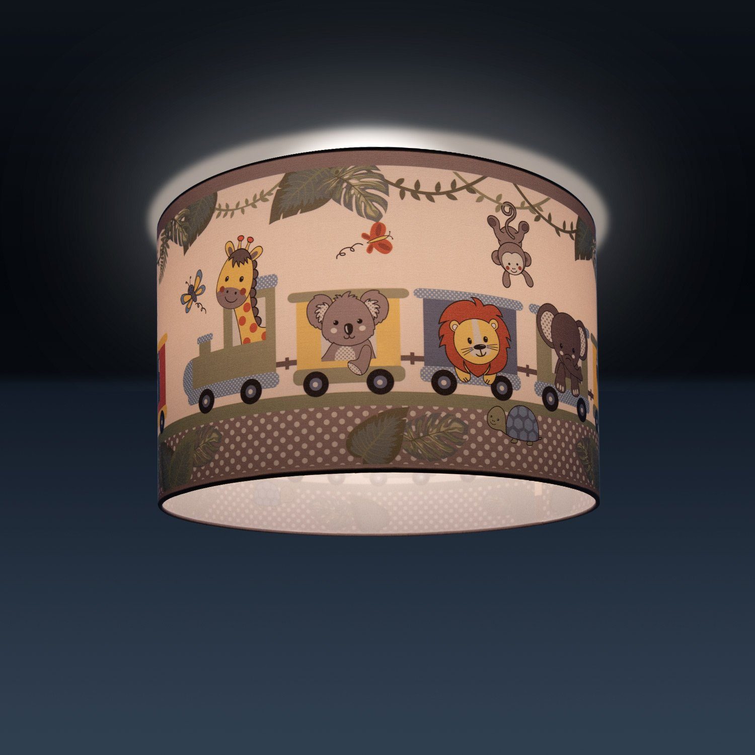 Paco Home Plafondlamp Diamond 635 Kinderlamp plafondlamp LED kinderkamer lamp trek dieren, E27