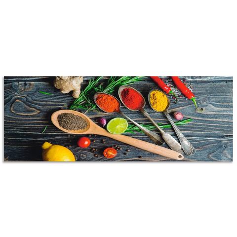 Artland Keukenwand Specerijen op metalen lepels zelfklevend in vele maten - spatscherm keuken achter kookplaat en spoelbak als wandbescherming tegen vet, water en vuil - achterwand
