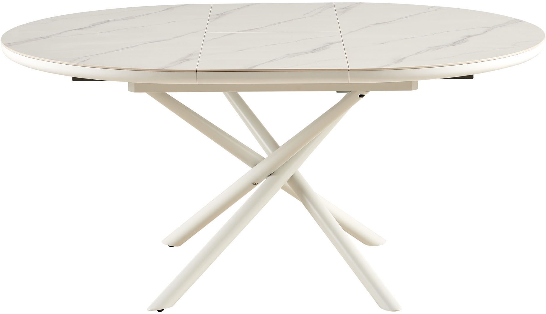 SalesFever Eettafel Stuttgart rond, keramiek, uitschuifbaar van 120 - 160 cm