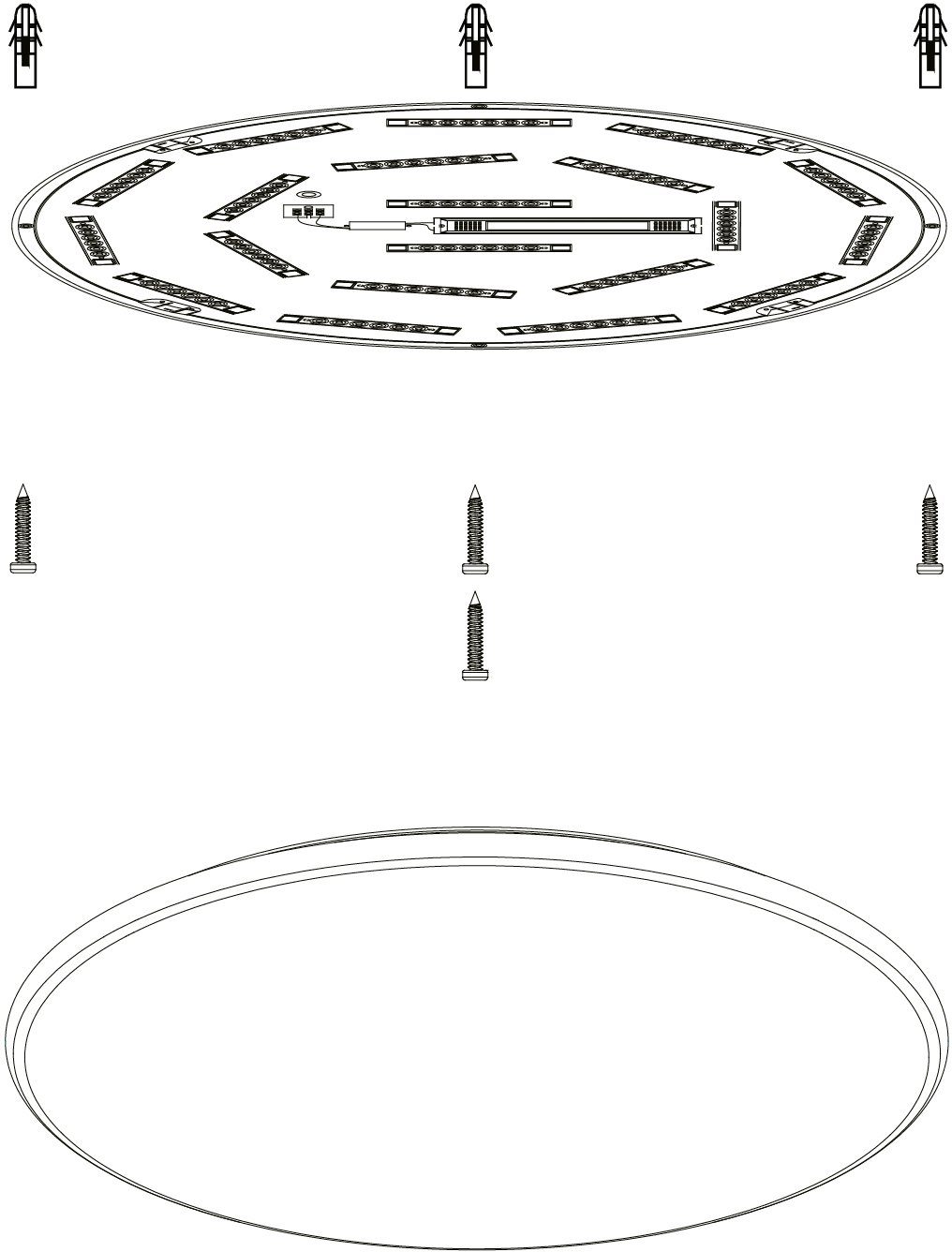 EGLO Plafondlamp GIRON-S LED Plafondlamp, IP20, staal, kristaleffect, hal lamp, lamp (1 stuk)