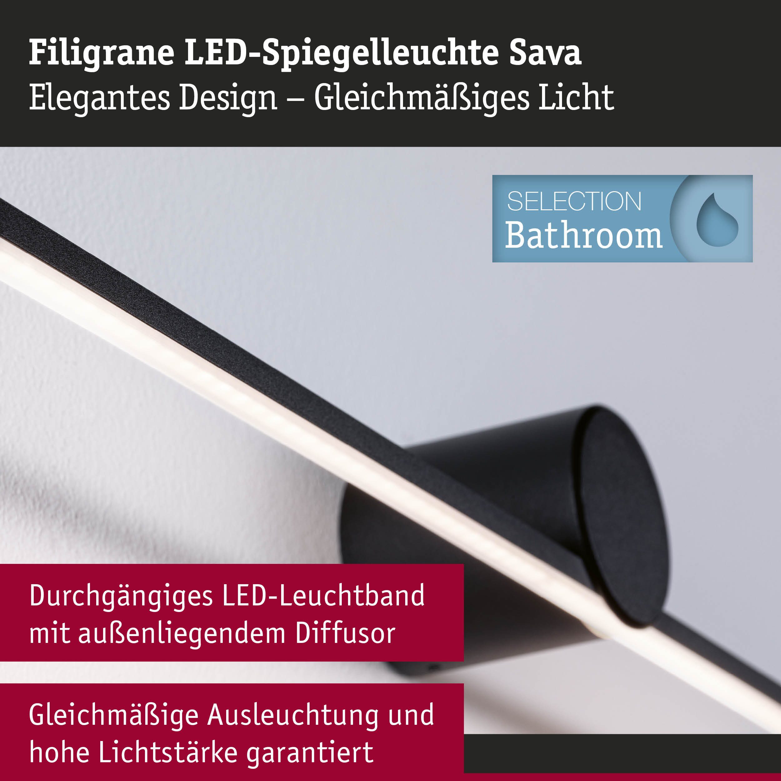 Paulmann Led-spiegellamp LED verlichtingspiegel Sava IP44 3000K 230V