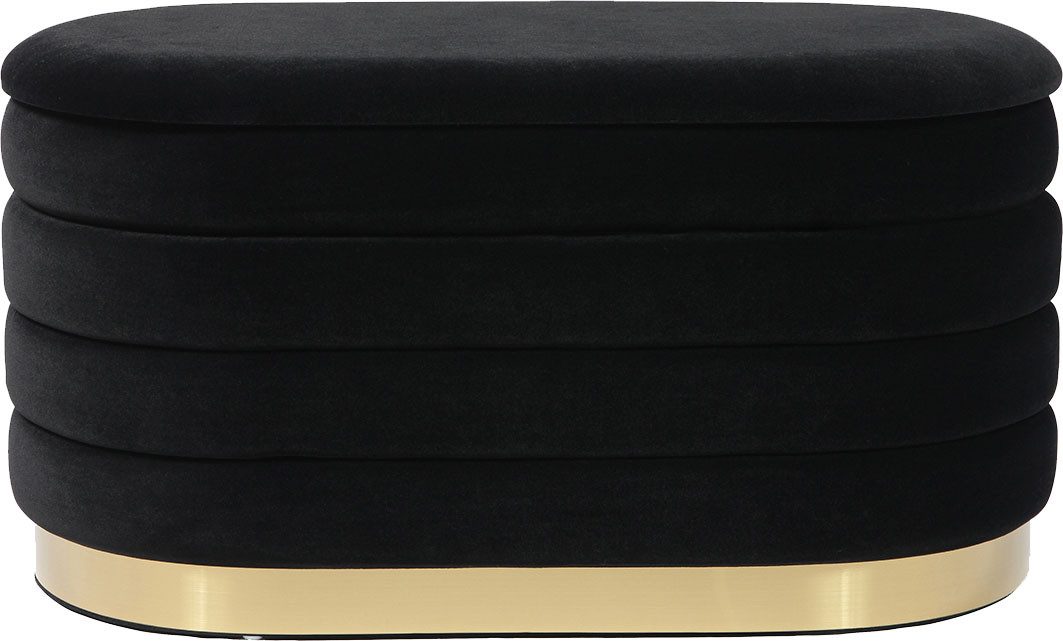 Kayoom Zitbank Aiden 125, Elegante uitstraling door goudkleurige basis fluwelen zacht, met opbergruimte, stevige roestvrijstalen basis, gezellig ontwerp (1 stuk)