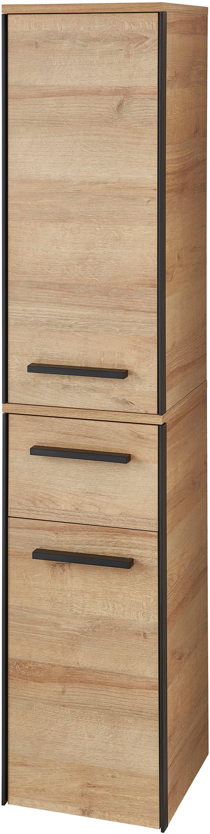Saphir Badkamerserie Quickset 395 3-delig, wastafelonderkast met led-spiegelkast Middel kast, incl. deurdemper, 6 deuren, 1 lade, badkamer set (4-delig)