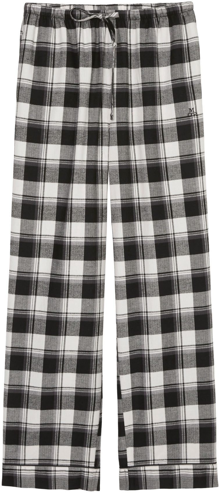 Marc O'Polo Pyjamabroek Homey flanel met bindstrik en steekzakken