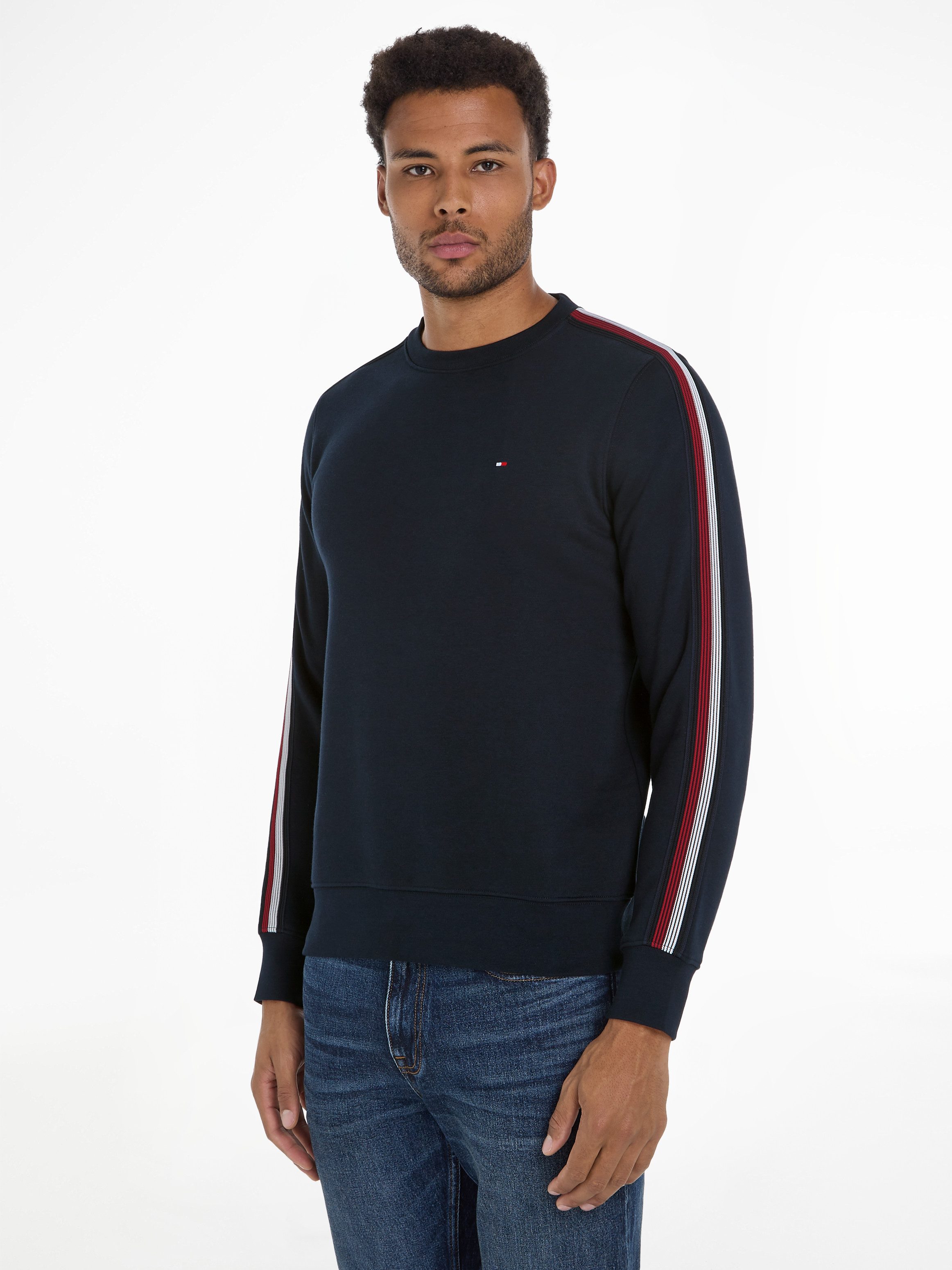 Tommy Hilfiger Sweatshirt SHADOW GS STRIPE SWEATSHIRT Strepen in Tommy-kleuren op de mouw