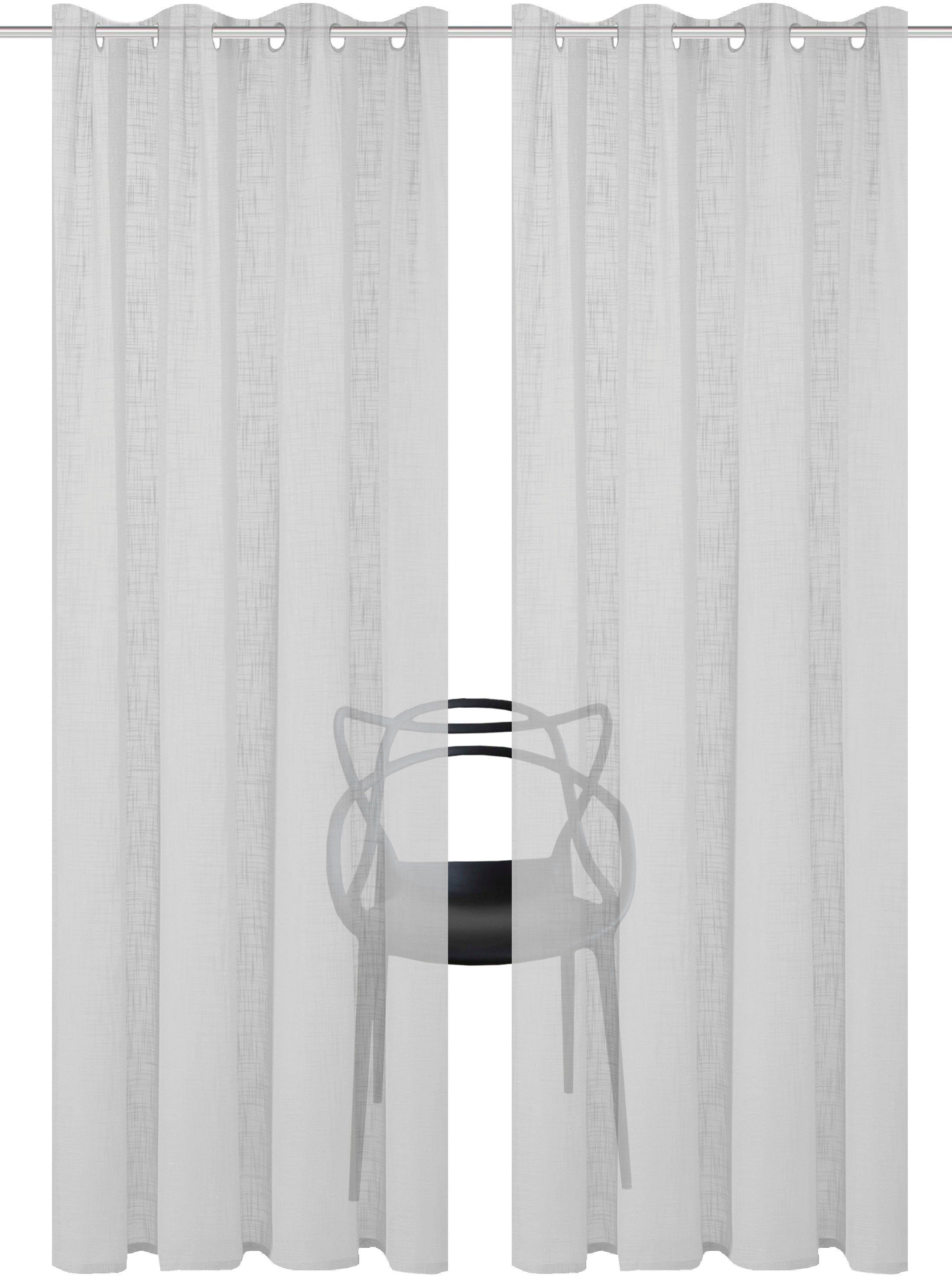 Home Basics Gordijn SOFTY set van 2 2-delig set oog-sjaal softy uni (2 stuks)