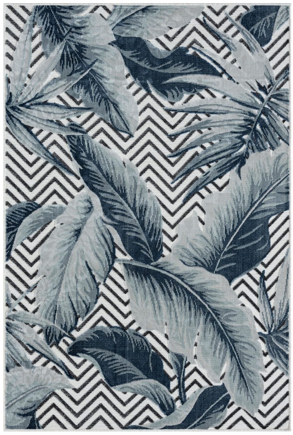 Myflair Möbel & Accessoires Vloerkleed Tiki voorraadopruiming Bladerenmotief, hoog-laag effect, geschikt voor buiten, balkon, terras