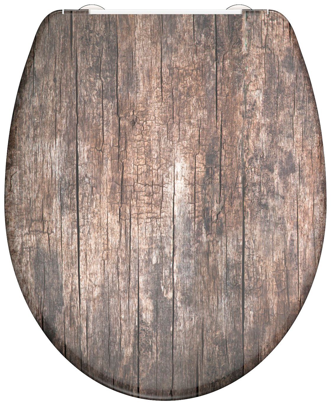 welltime Toiletzitting Used Wood afneembaar, softclosemechanisme, breukbestendig, krasvast, snelsluiting wc-brillen bruin