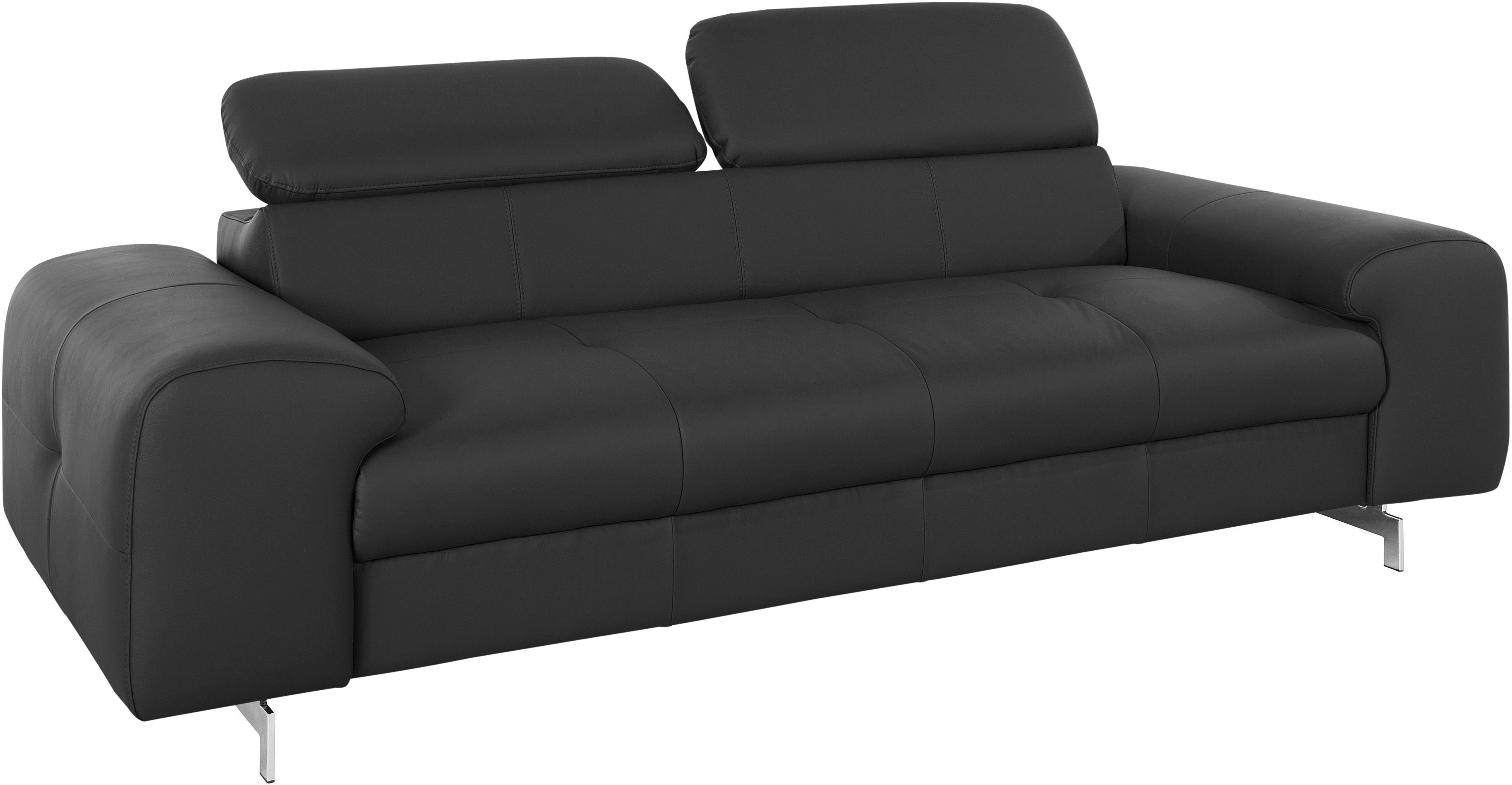 COTTA 3-zitsbank Chef Big-sofa met verstelbare rugleuning, elegante metalen poten