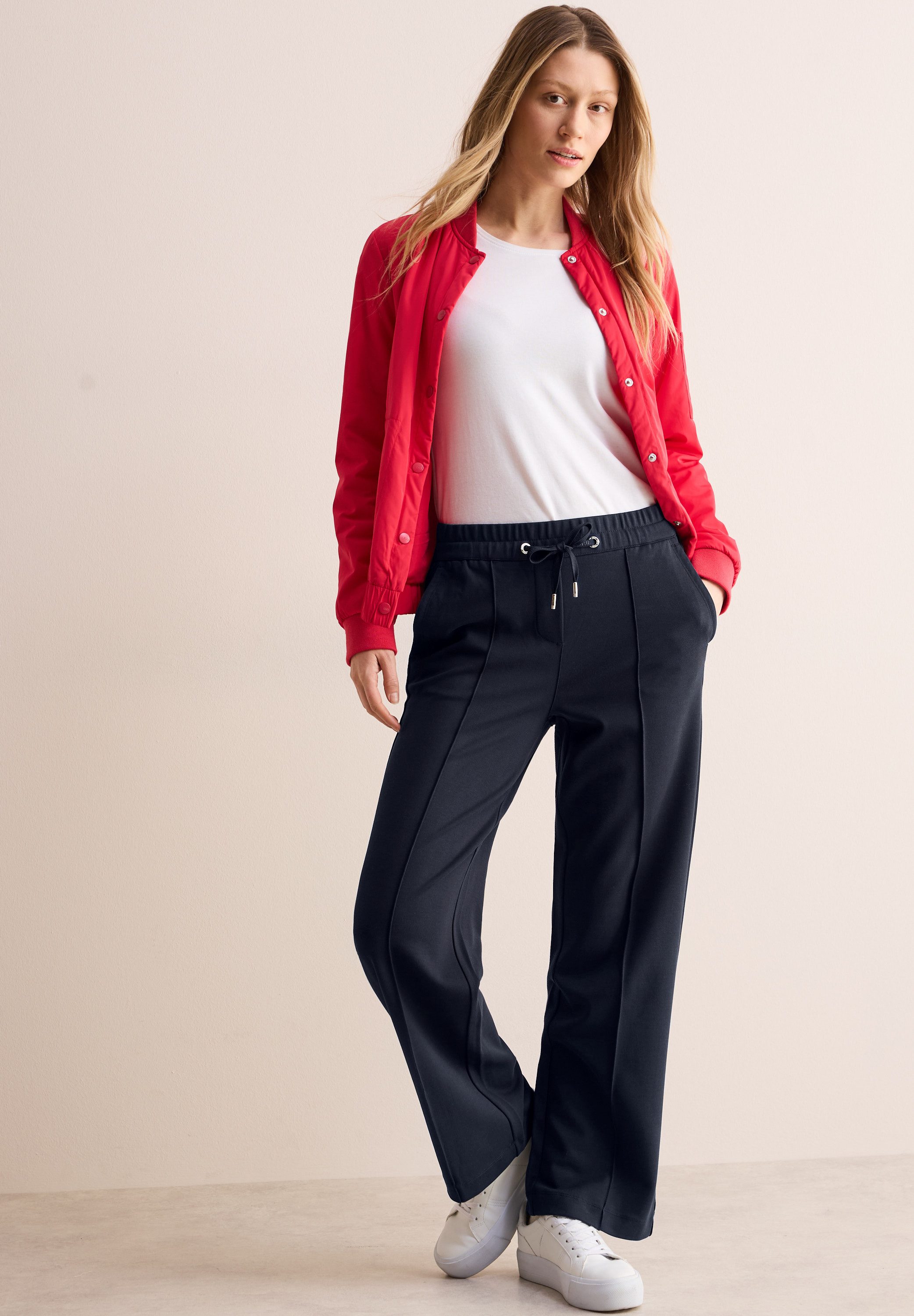 Cecil Geweven broek Style Neele met decoratieve stiksels