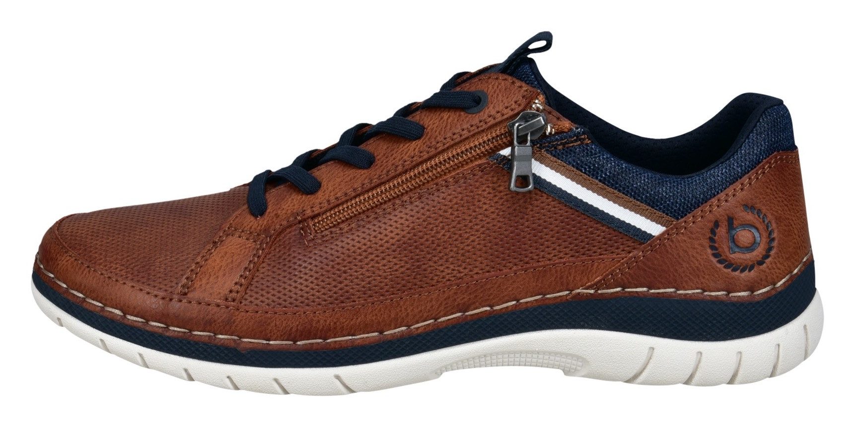 Bugatti Slip-on sneakers , vrijetijdsschoen, halfschoen, slipper met contrast-raamnaad