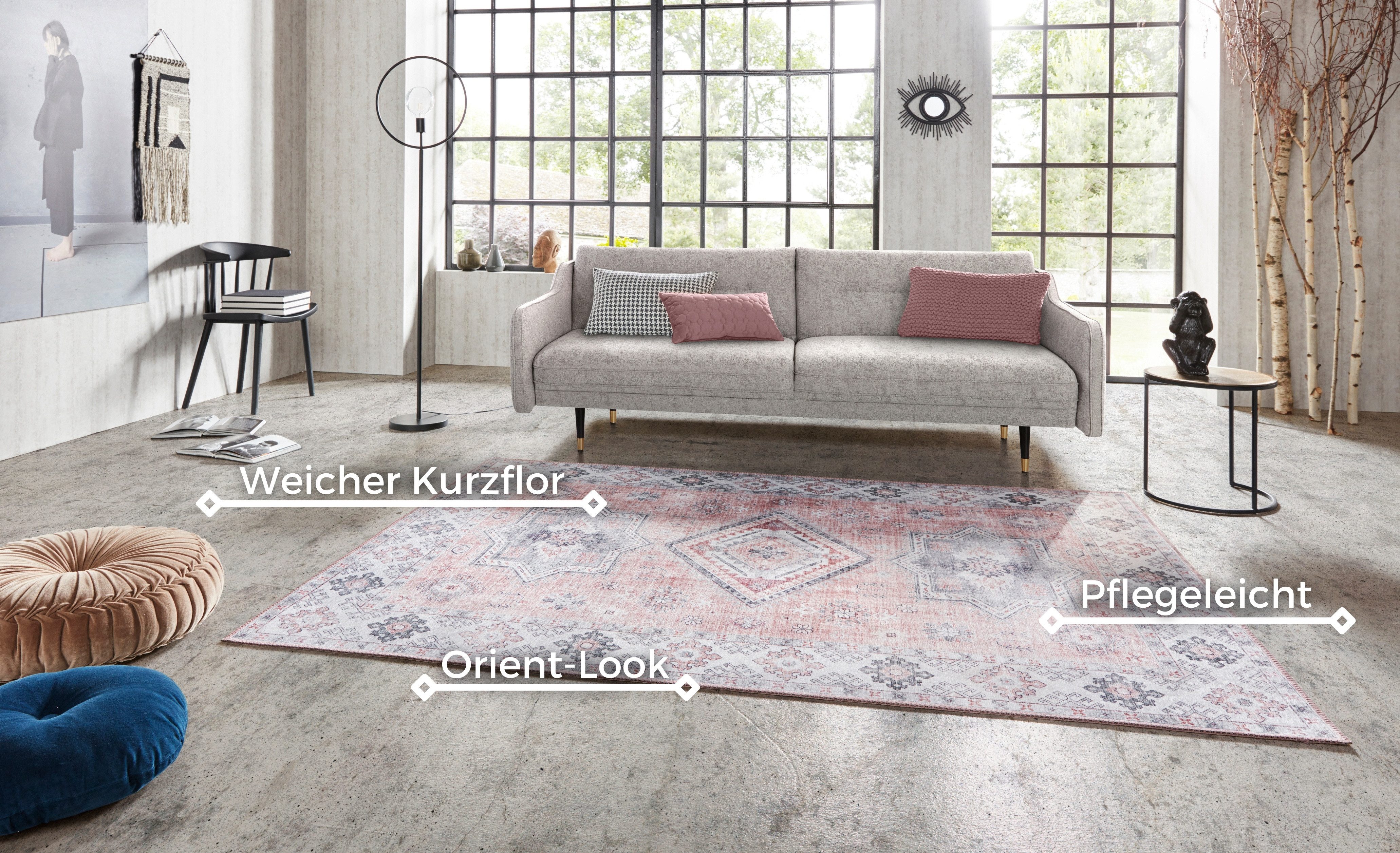 NORTHRUGS Vloerkleed Gratia Oosters, vintage, vlakweefsel, loper, woonkamer, slaapkamer