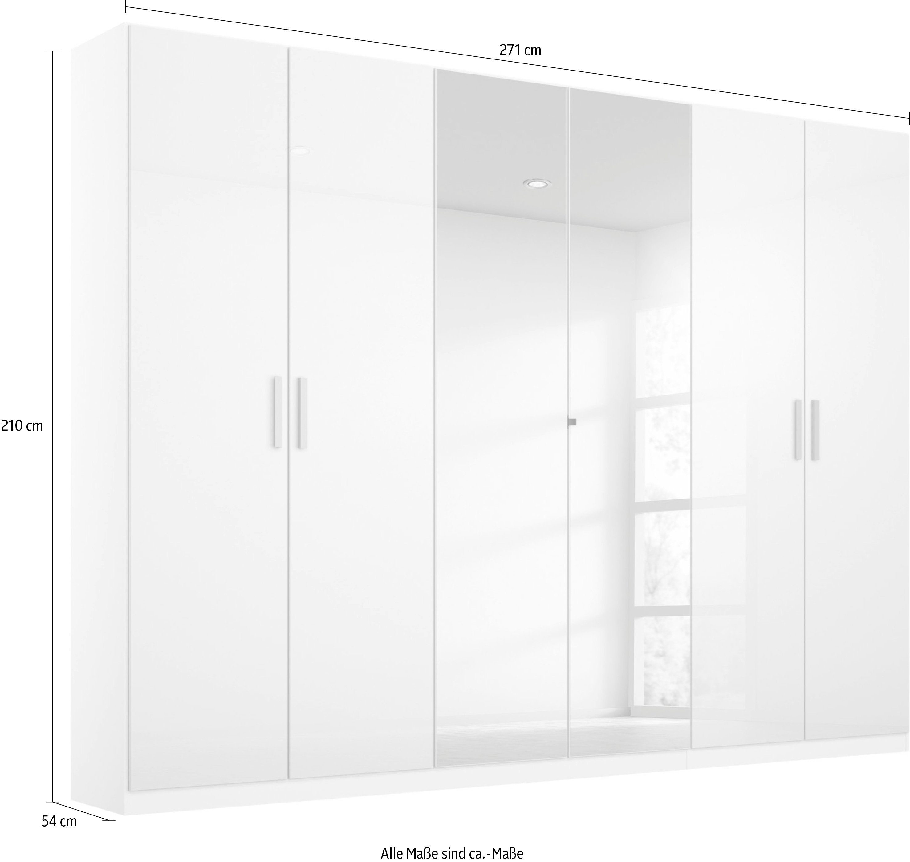 rauch Draaideurkast Koluna Hoogglansfront met spiegel, inclusief 2 lades en extra planken