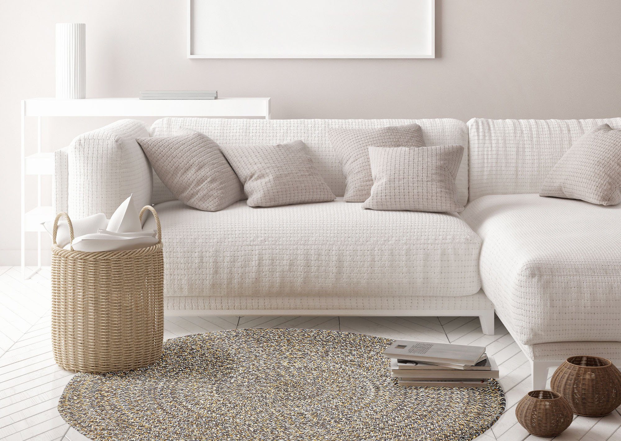 LUXOR living Vloerkleed Varberg Handgeweven vloerkleed, mêlee, puur katoen, met de hand geweven