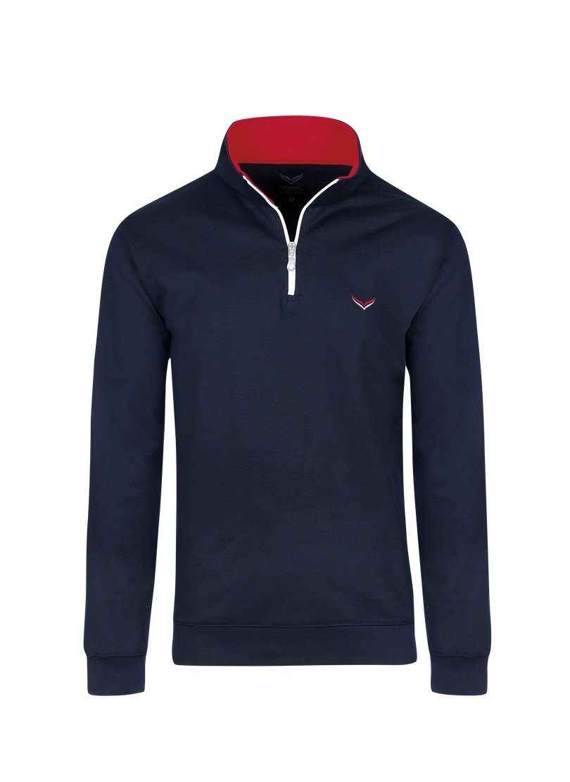 Trigema Sweatshirt TRIGEMA sweatshirt met kraag en ritssluiting
