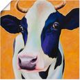 artland artprint koe angelika in vele afmetingen  productsoorten -artprint op linnen, poster, muursticker - wandfolie ook geschikt voor de badkamer (1 stuk) oranje