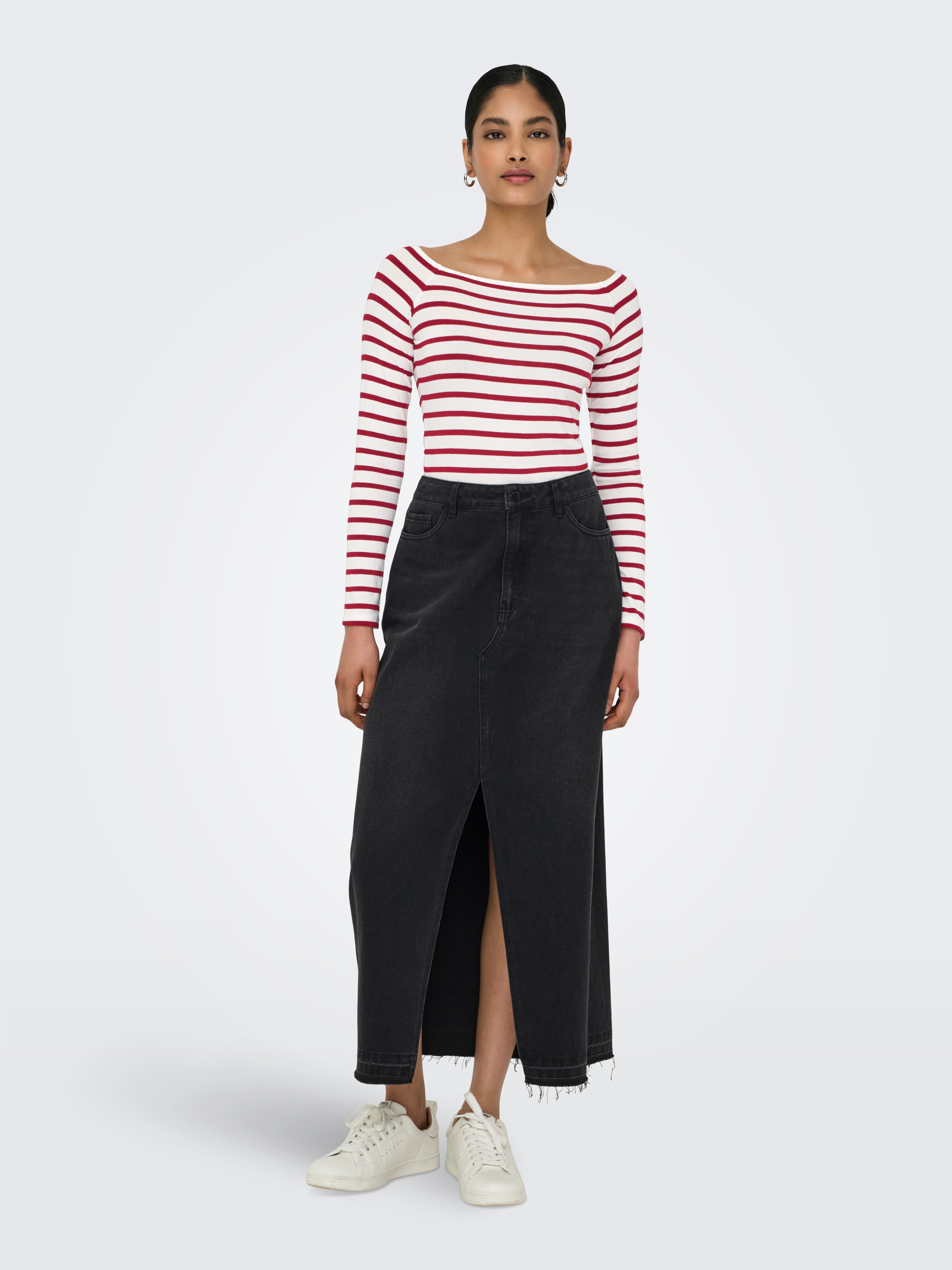 Only Shirt met lange mouwen ONLGLAMOUR L/S BOAT NECK TOP BOX CC JRS