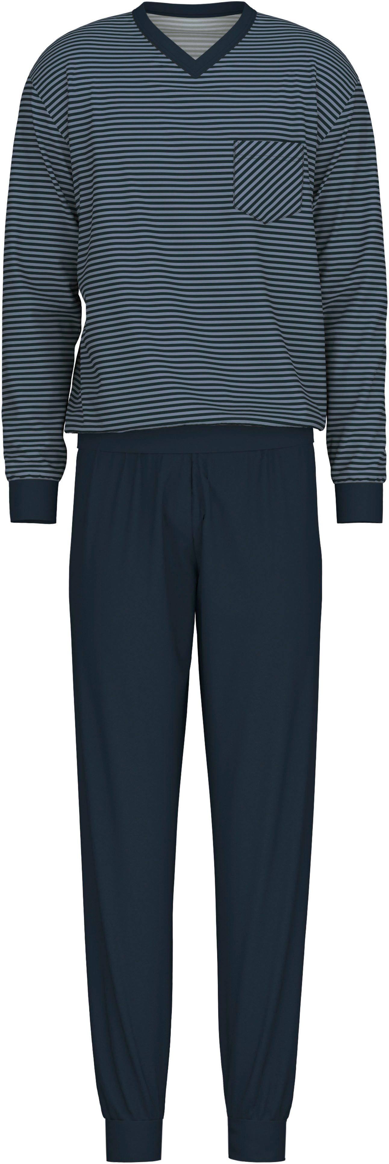 CALIDA Pyjama Relax Streamline met v-hals en boorden (set, 2-delig)