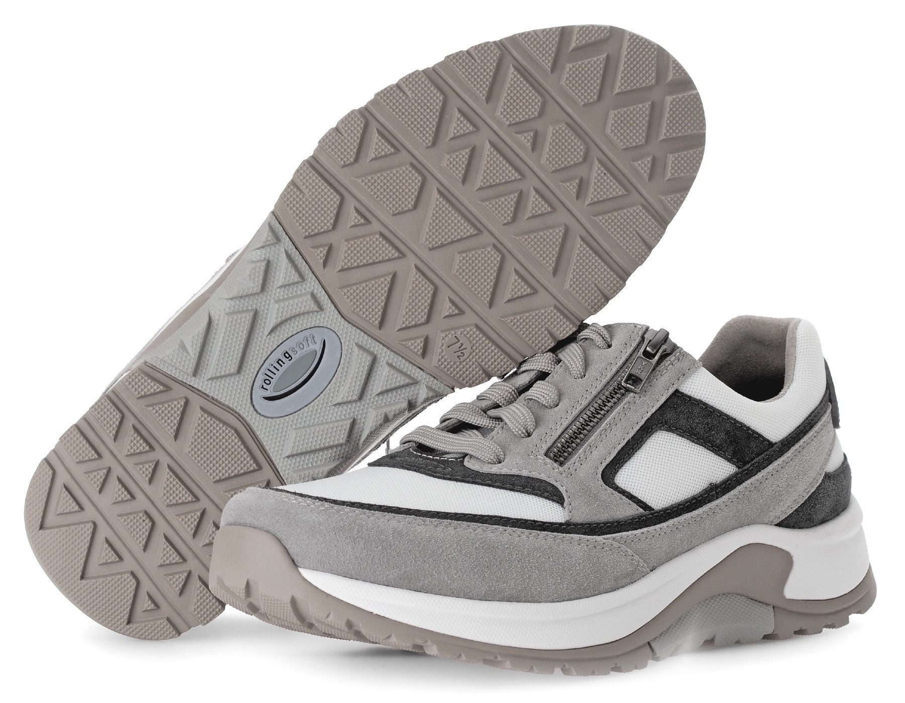 Gabor Rollingsoft Sneakers met sleehak , veterschoen, lage schoen, vrijetijdsschoen, buitenrits, g-breedte