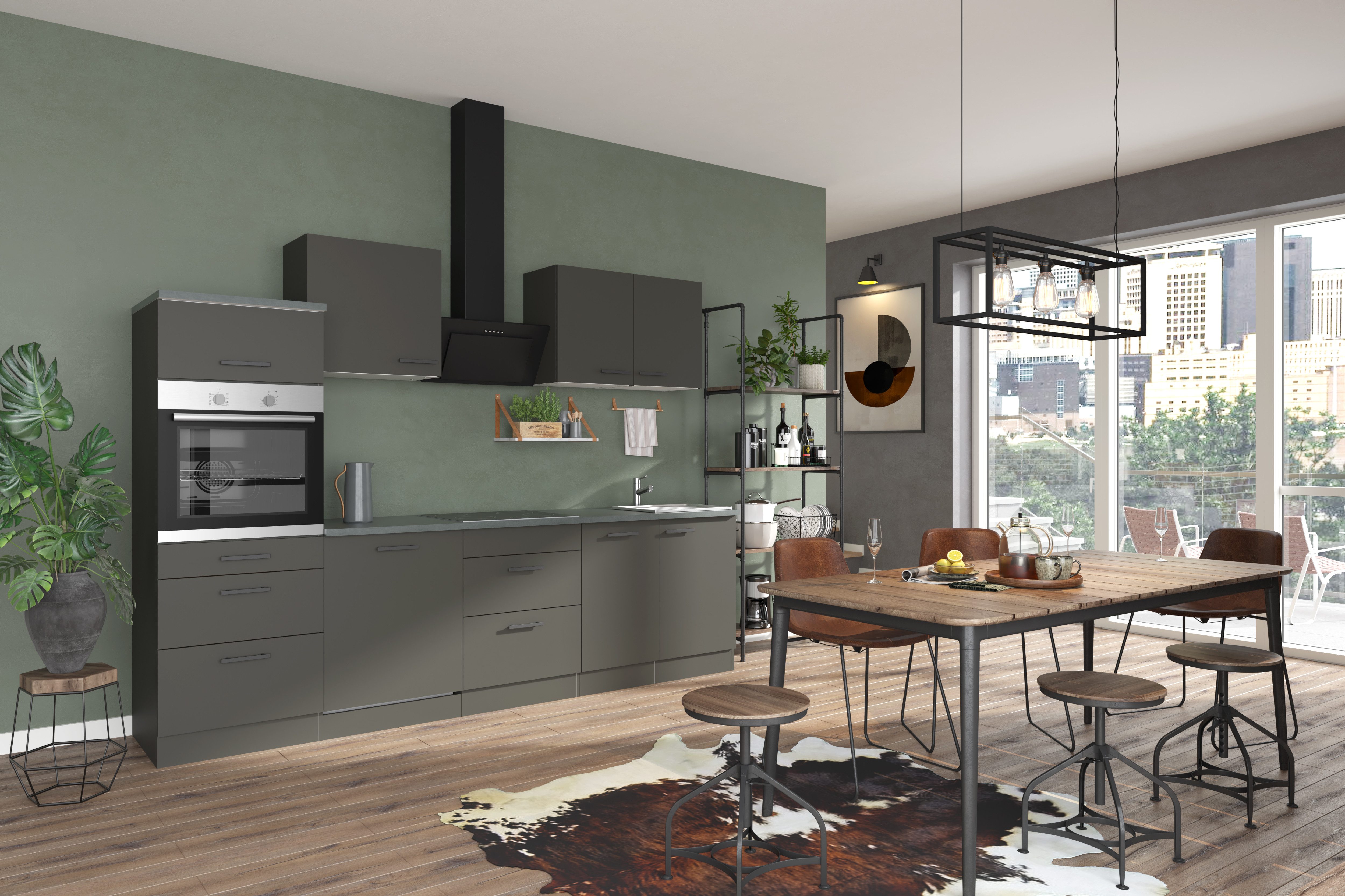 OPTIFIT Keukenblok Palma Breedte 270 cm, optioneel met E-apparaten, aan de zijkant omkeerbaar