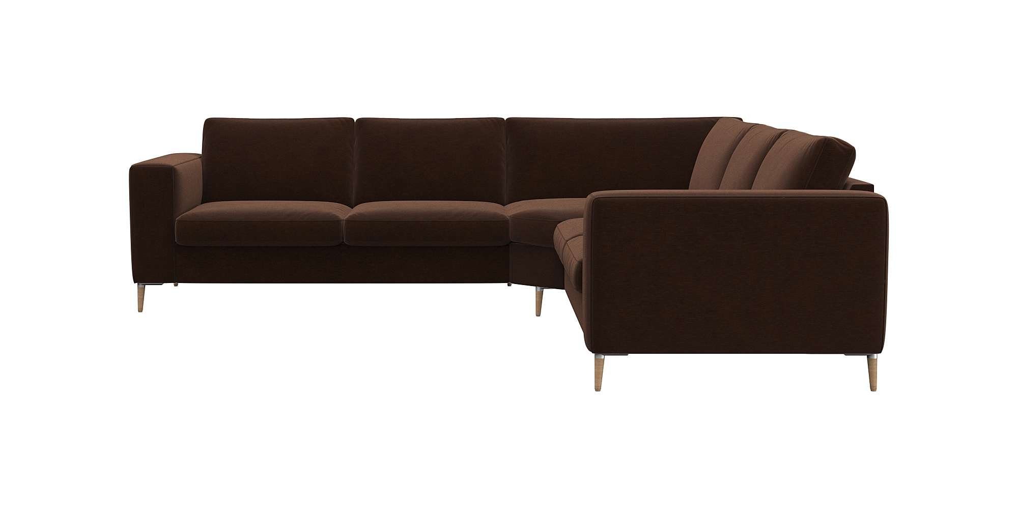 FLEXLUX Hoekbank Fiore, gelijkbenig, super zitcomfort door koudschuim in de zitting bruin, hoekbanken
