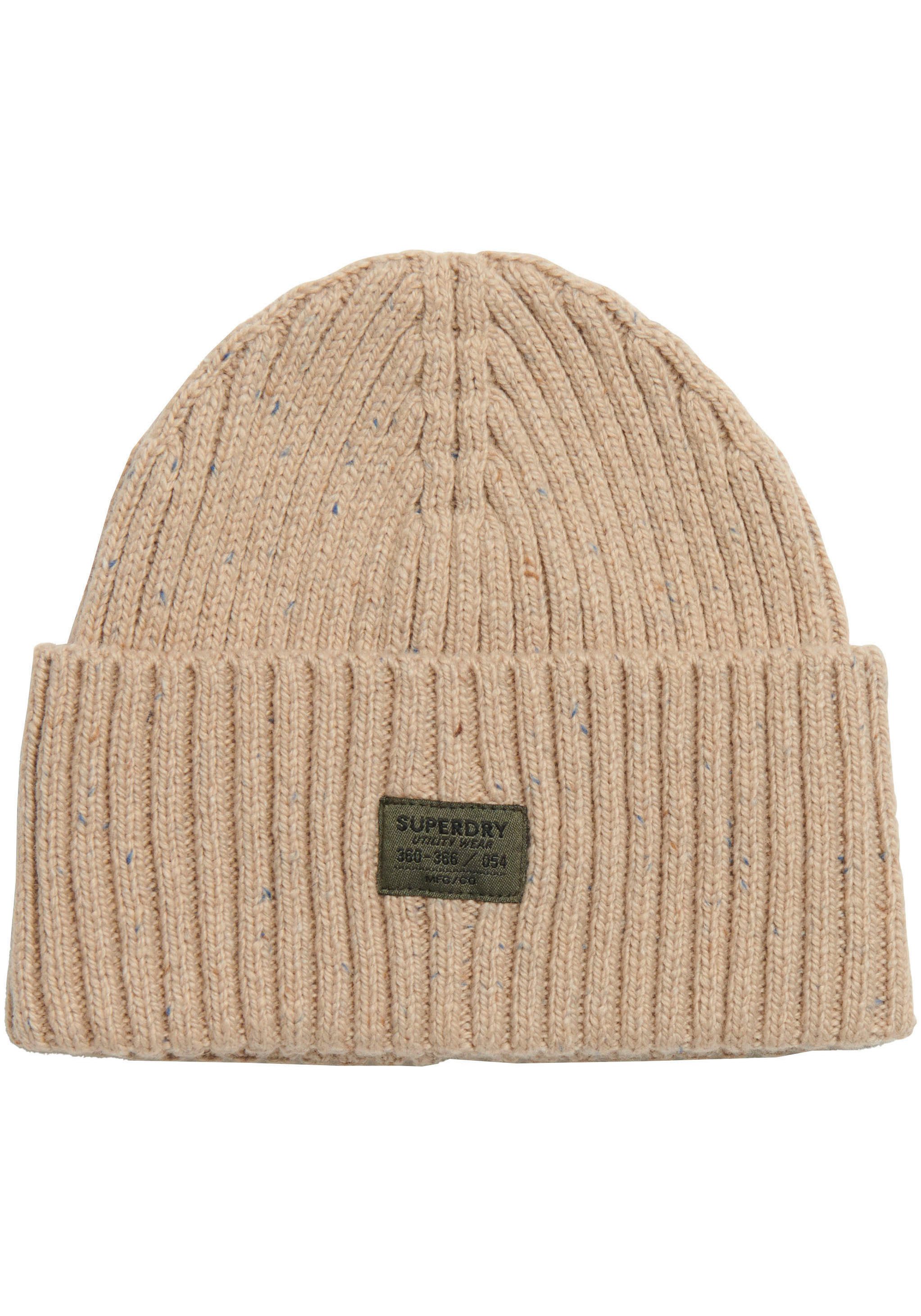 Superdry Beanie WORKWEAR NEP KNITTED BEANIE dames mutsen beige