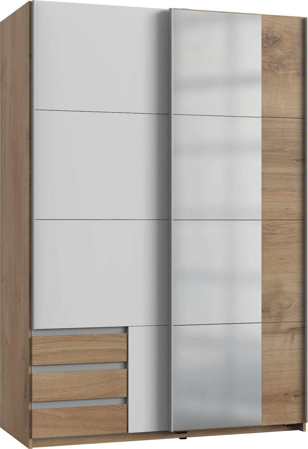 Wimex Zweefdeurkast Emden moderne kledingkast met spiegel en lades BESTSELLER zweefdeurkasten beige
