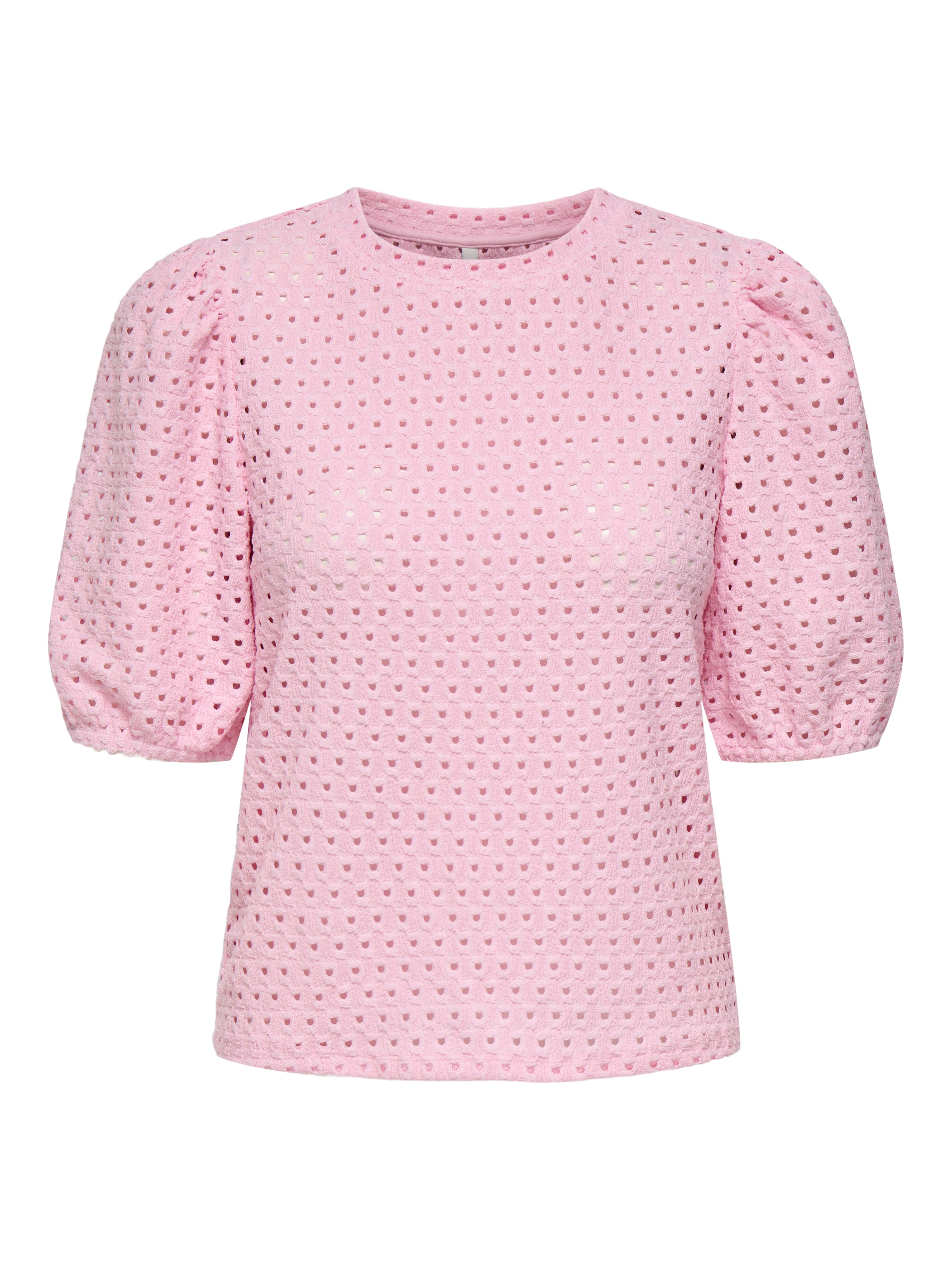 Only Shirt met korte mouwen ONLELISA S/S O-NECK TOP BOX JRS