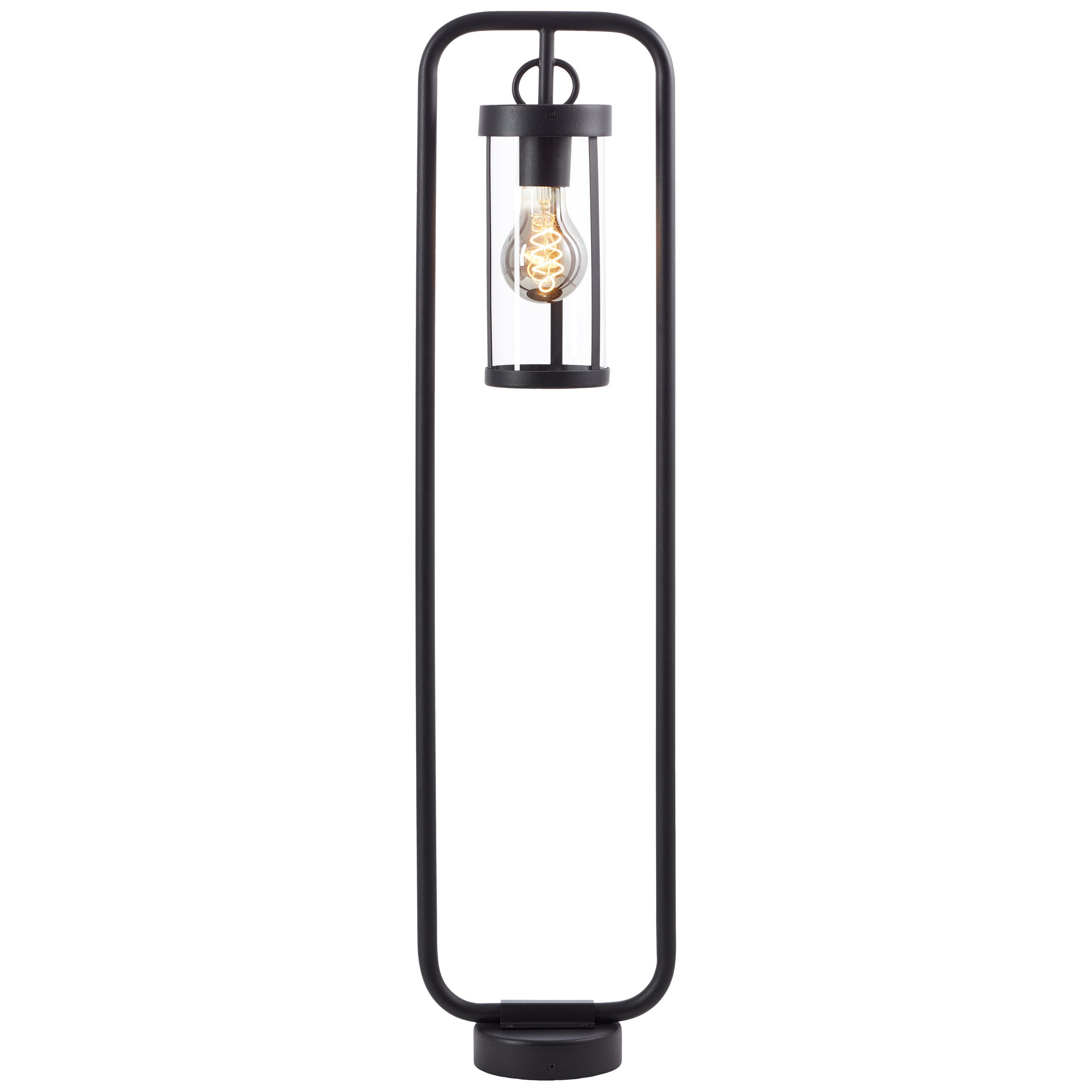 Brilliant Leuchten Staande lamp voor buiten Sidney Buitenstaande lamp, 85 cm, lantaarn, E27, metaal/glas, zwart (1 stuk)