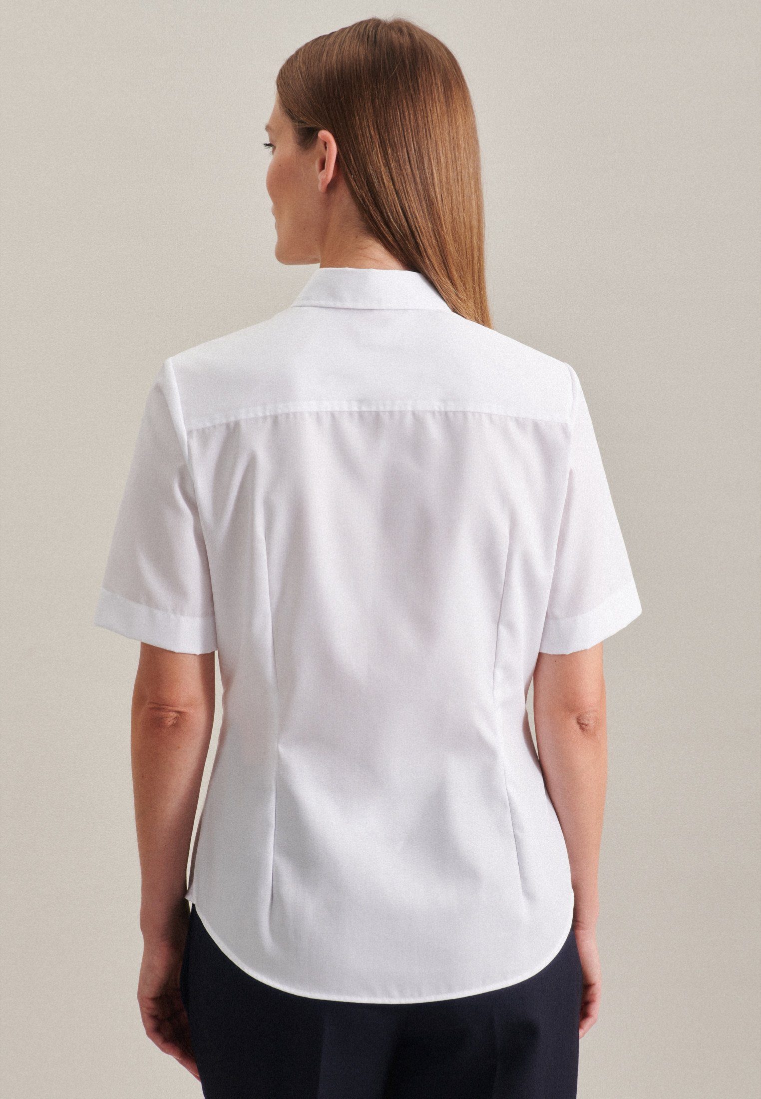 seidensticker Overhemdblouse Zwarte roos 1/2 kraag uni