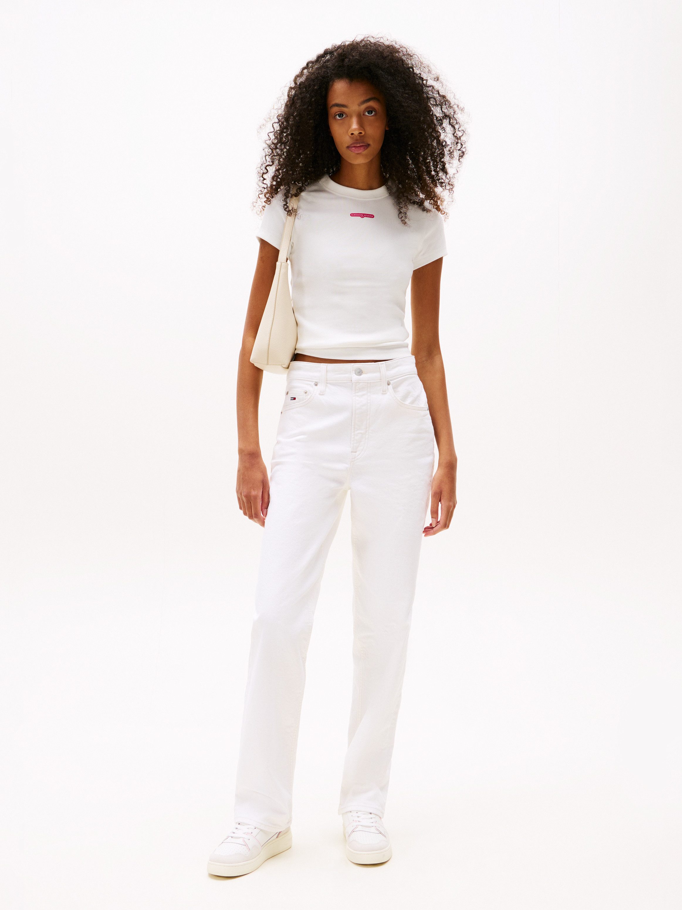 TOMMY JEANS Shirt met korte mouwen TJW SLIM SCRIPT LABEL SS TEE EXT